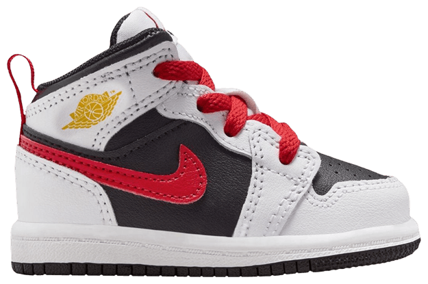 Air Jordan 1 Mid TD Black White Speed Red