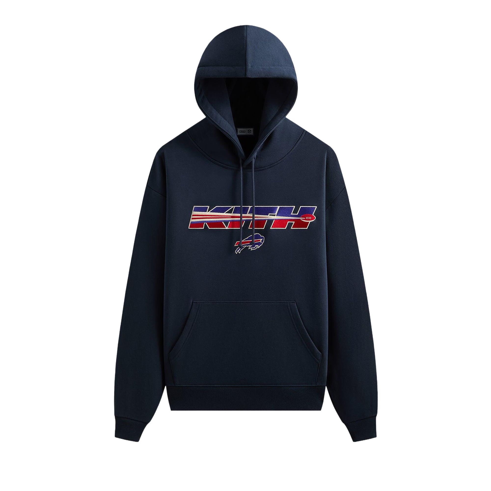 Pre-owned Kith For The Nfl Buffalo Bills Vintage Nelson Hoodie 'nocturnal' | Black | Men's Size Xl