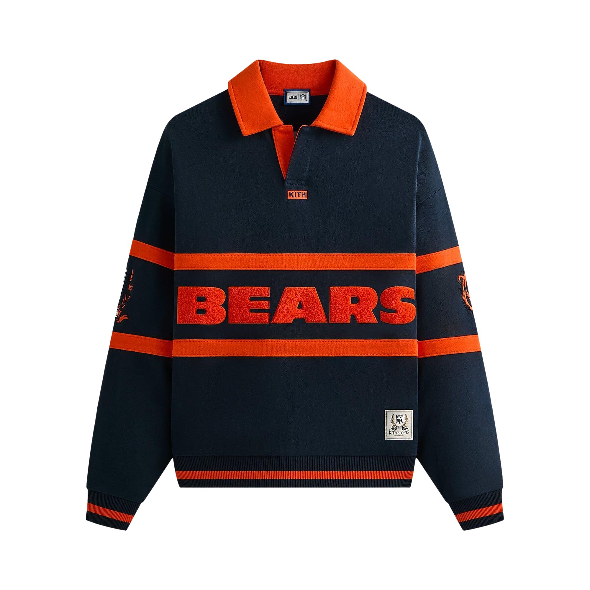 Pre-owned Kith For The Nfl Chicago Bears Vintage Rugby 'nocturnal' | Black | Men's Size Xl