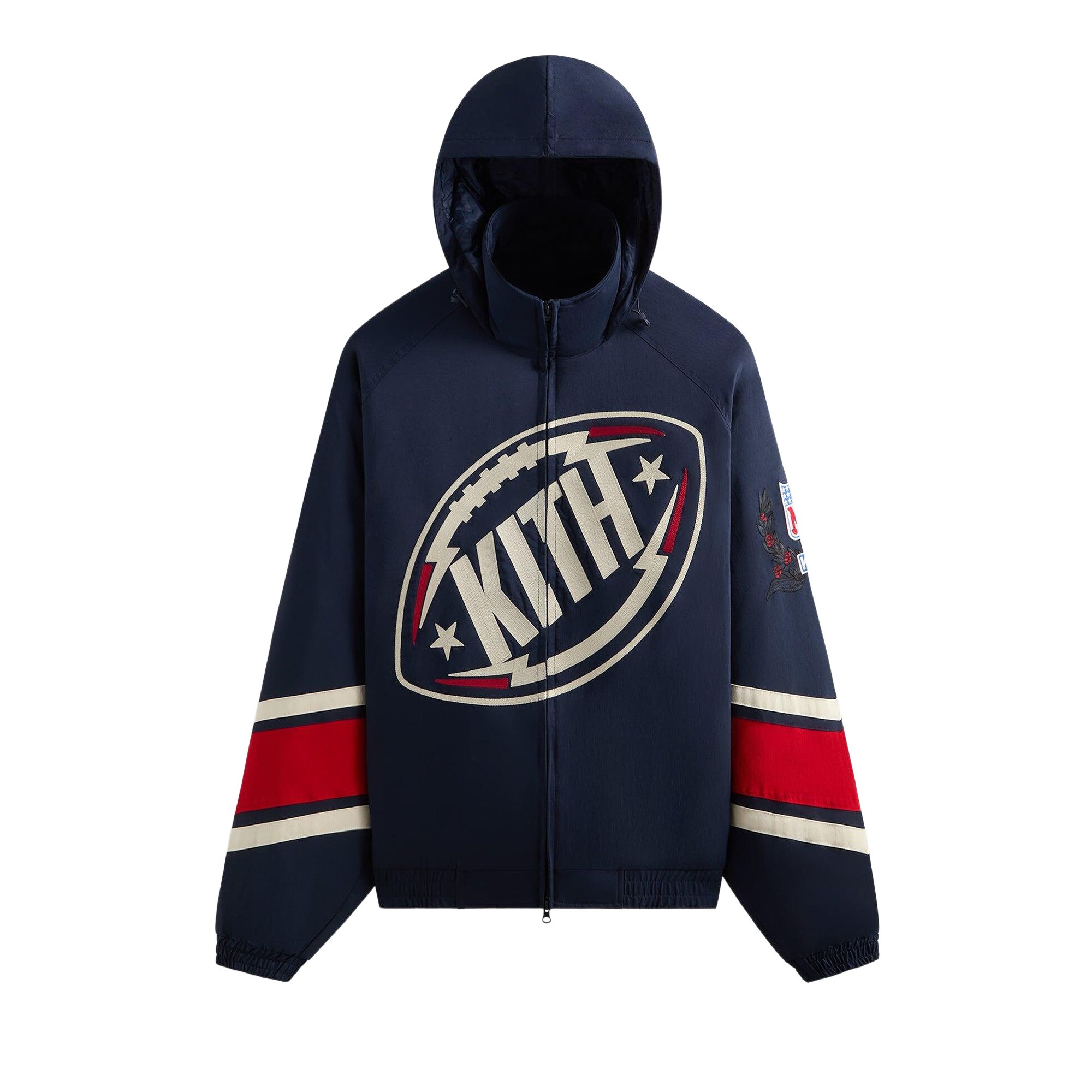 Pre-owned Kith For The Nfl New York Giants Padded Nylon Jacket 'nocturnal' | Black | Men's Size Xl