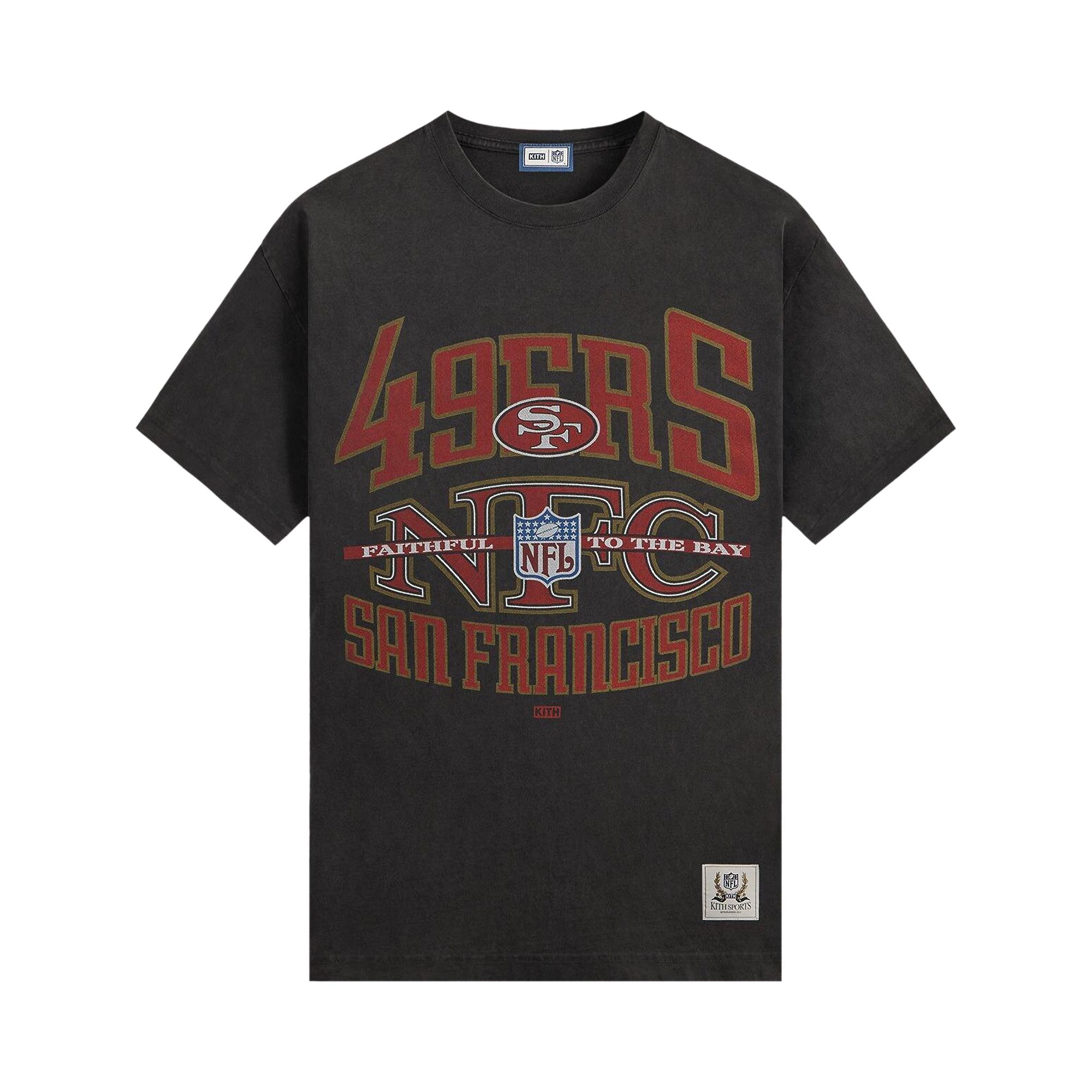 Pre-owned Kith For The Nfl San Francisco 49ers Xxl Vintage Jones Tee 'black' | Men's Size Xl