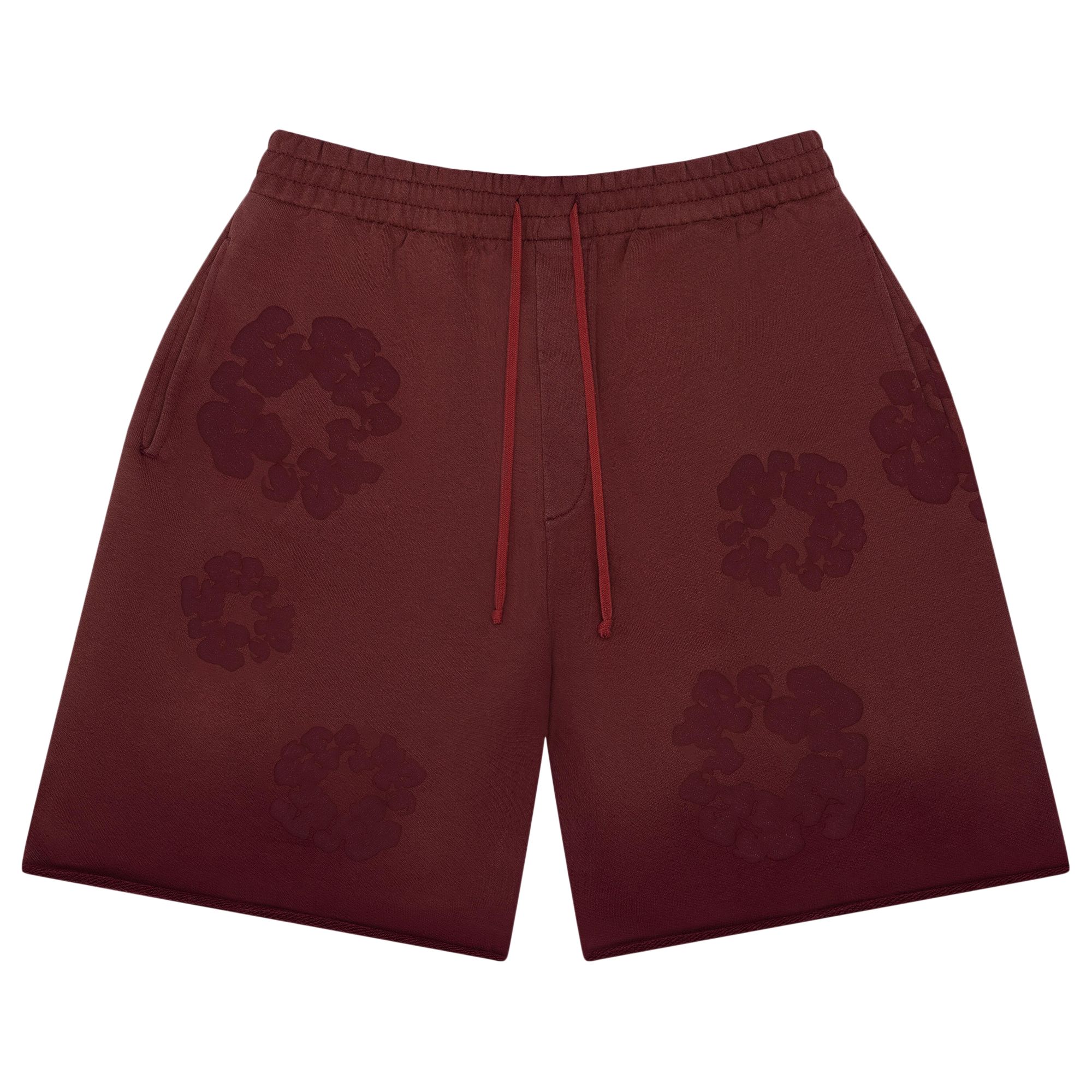 Pre-owned Denim Tears Faded Mono Cotton Wreath Sweatshorts 'beet Root' | Red | Men's Size M
