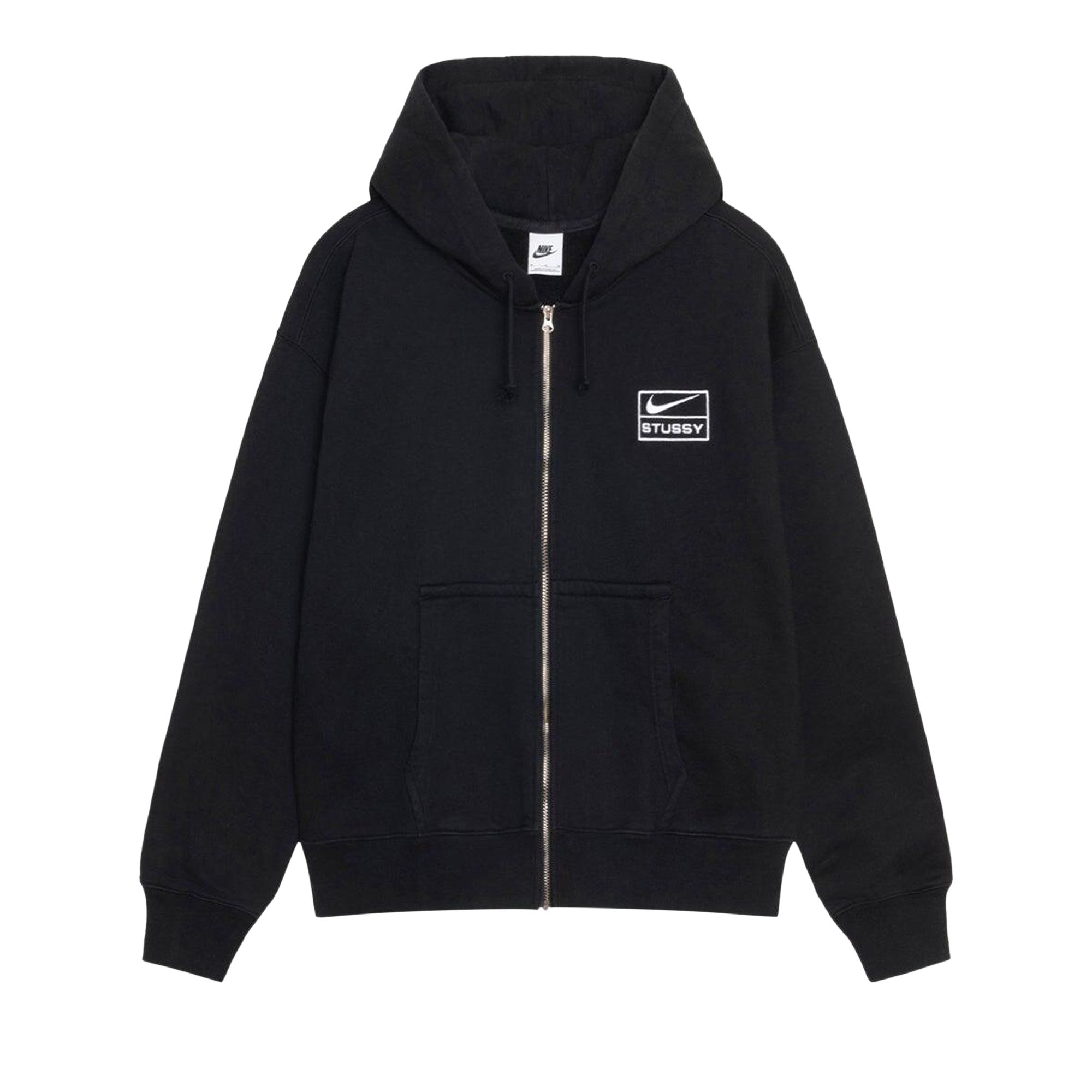 Pre-owned Stussy X Nike Stone Washed Fleece Zip Hoodie 'black' | Men's Size S