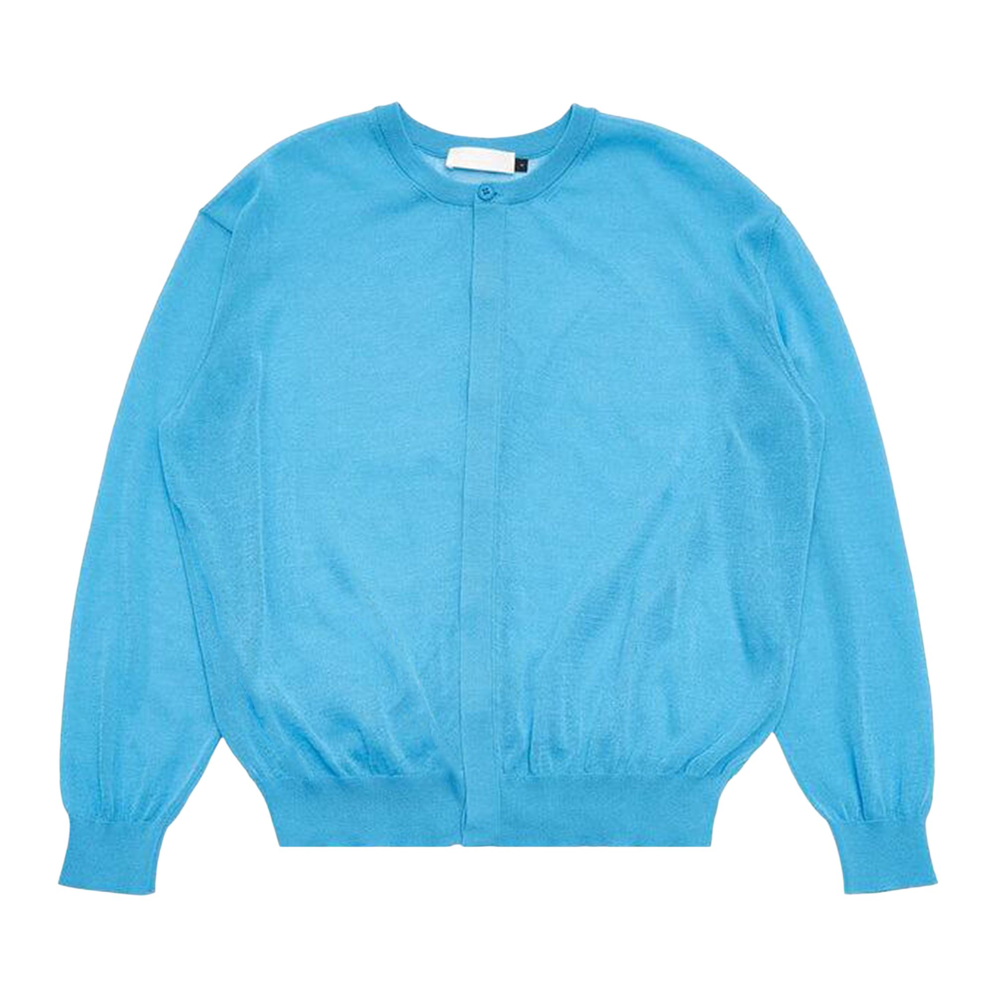 AMOMENTO Pre-owned Men Sheer Round Cardigan 'blue' | Men's Size L