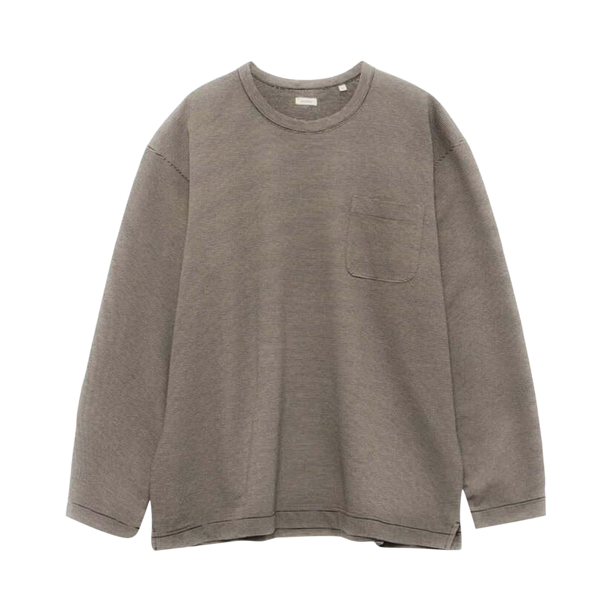 Pre-owned Nanamica Micro Stripe Pocket Long Sleeve Tee 'black Gray' | Men's Size M