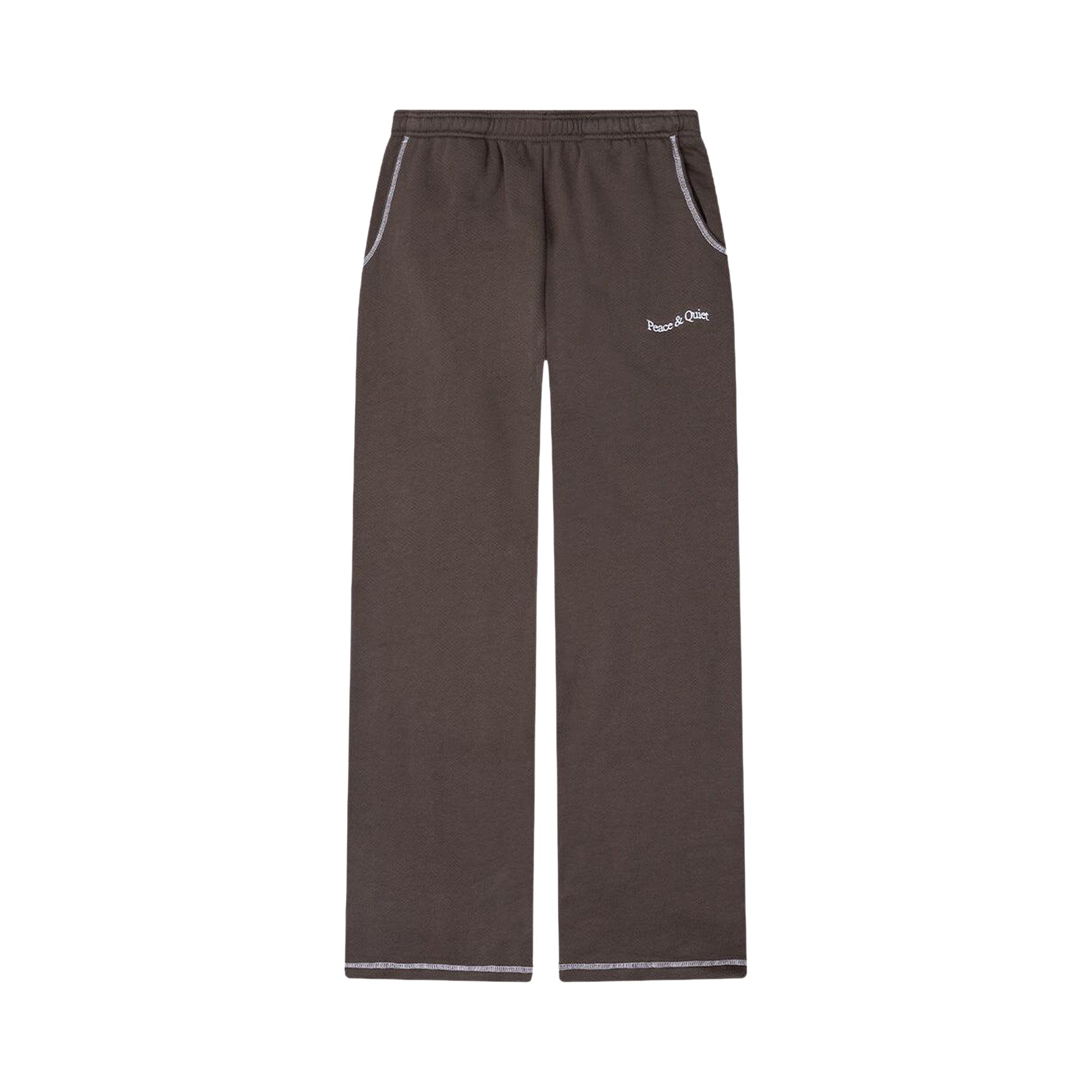 Pre-owned Museum Of Peace And Quiet Museum Of Peace & Quiet Wordmark Reverse Stitched Sweatpants 'brown' | Men's Size L