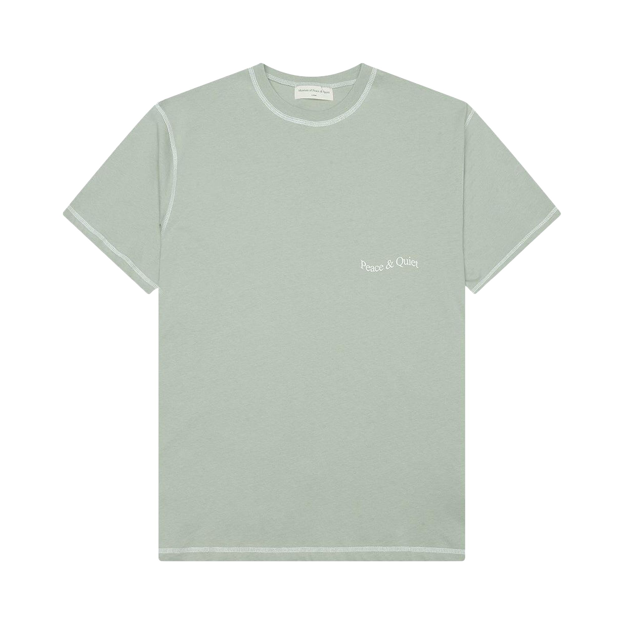 Pre-owned Museum Of Peace And Quiet Museum Of Peace & Quiet Wordmark Reverse Stitched T-shirt 'sage' | Green | Men's Size Xl