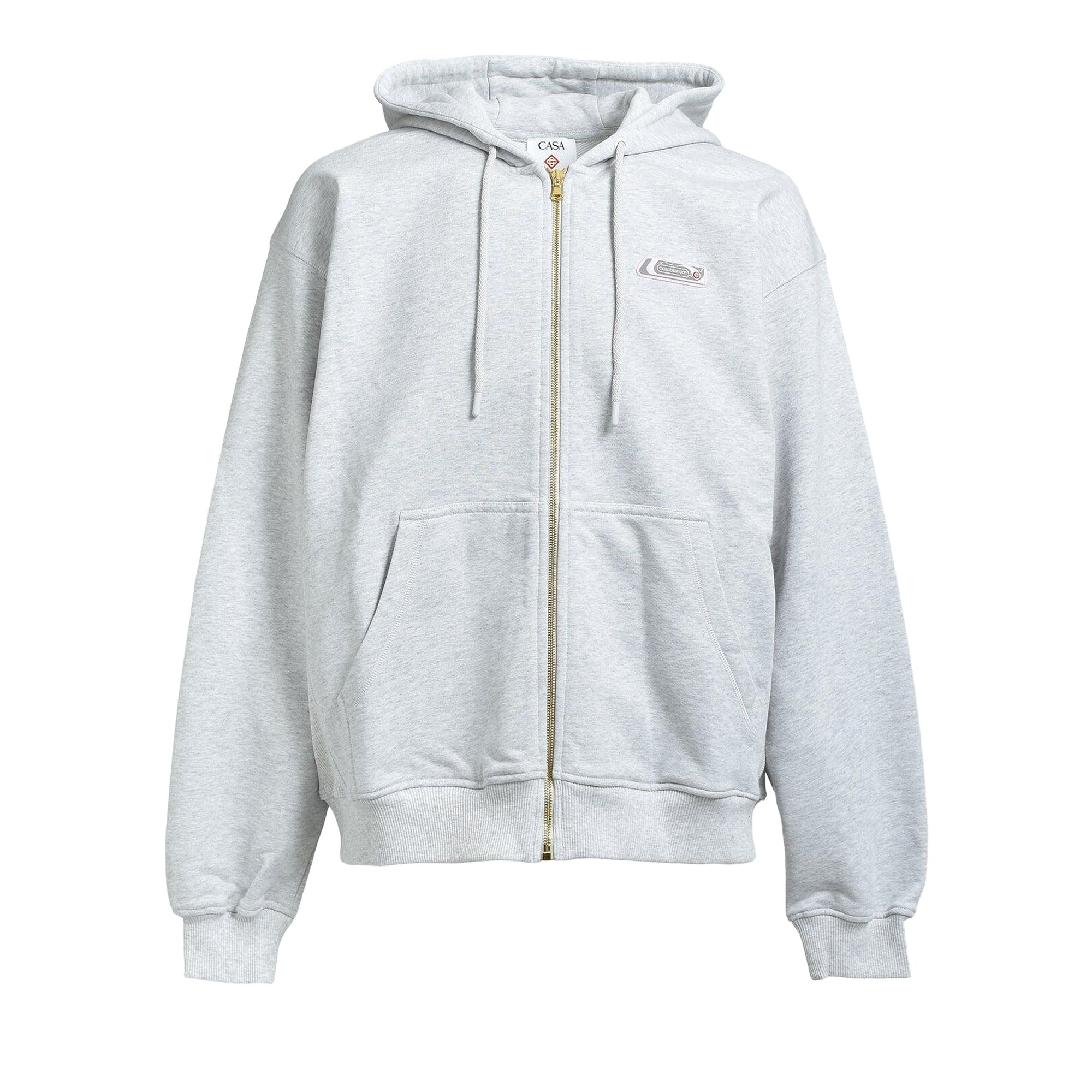 Pre-owned Casablanca Classic Full Zip Hoodie 'grey Marle' | Men's Size L In Gray