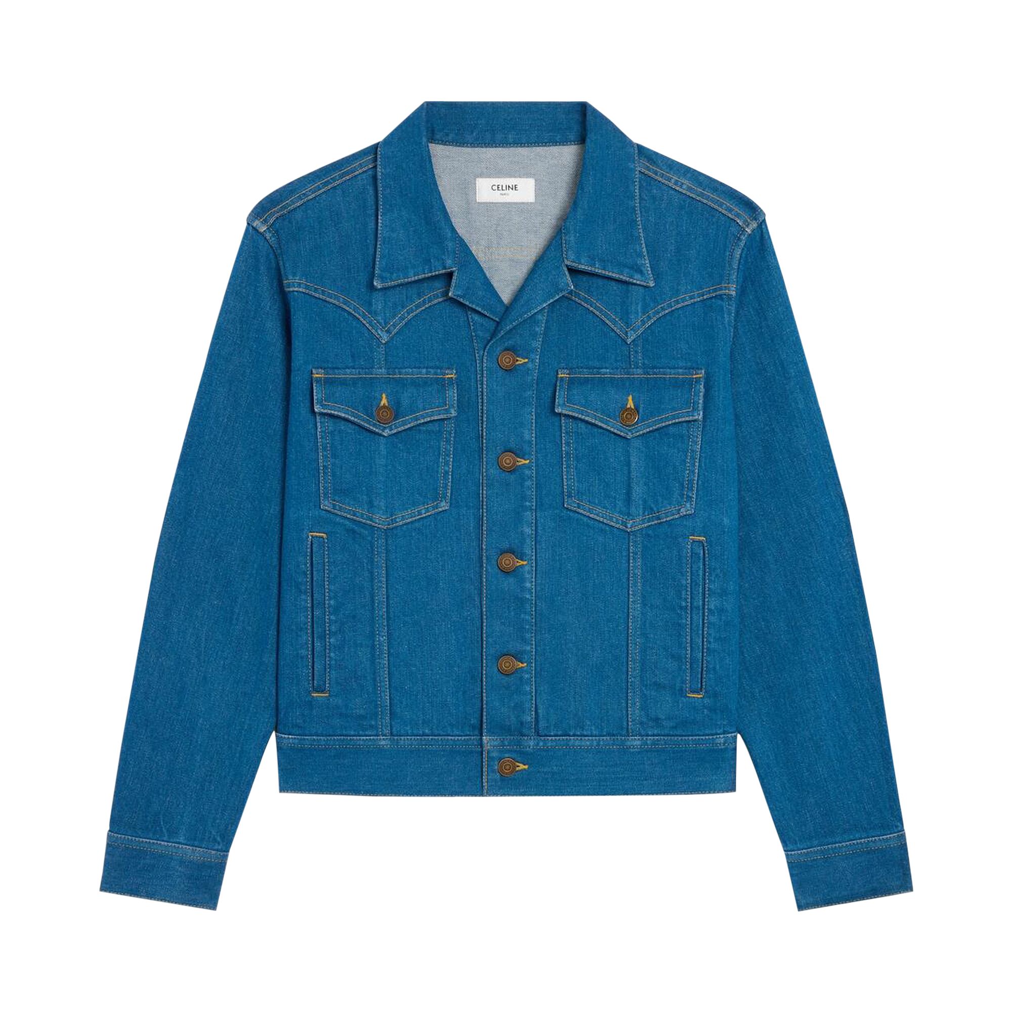 Pre-owned Celine Trucker Jacket 'western Blue Light Stone Wash' | Men's Size L