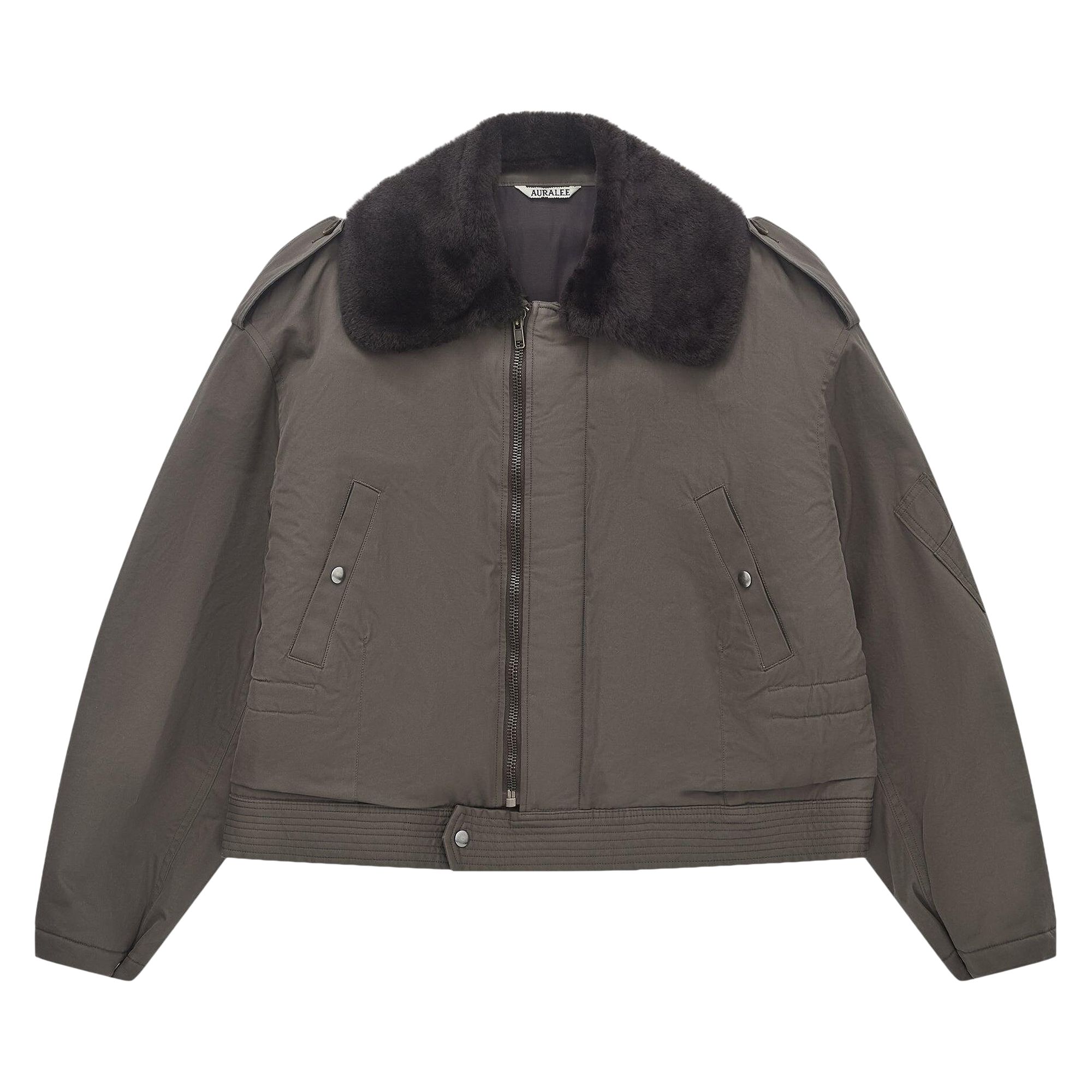 Pre-owned Auralee Washed Finx Cotton Gabardine Flight Blouson 'deep Olive' | Green | Men's Size 4