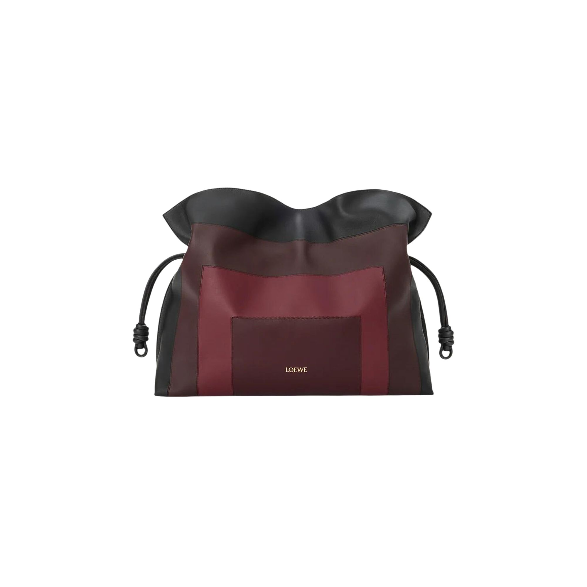 Pre-owned Loewe Flamenco Clutch Xl Square 'black/burgundy' | Women's Size Onesize