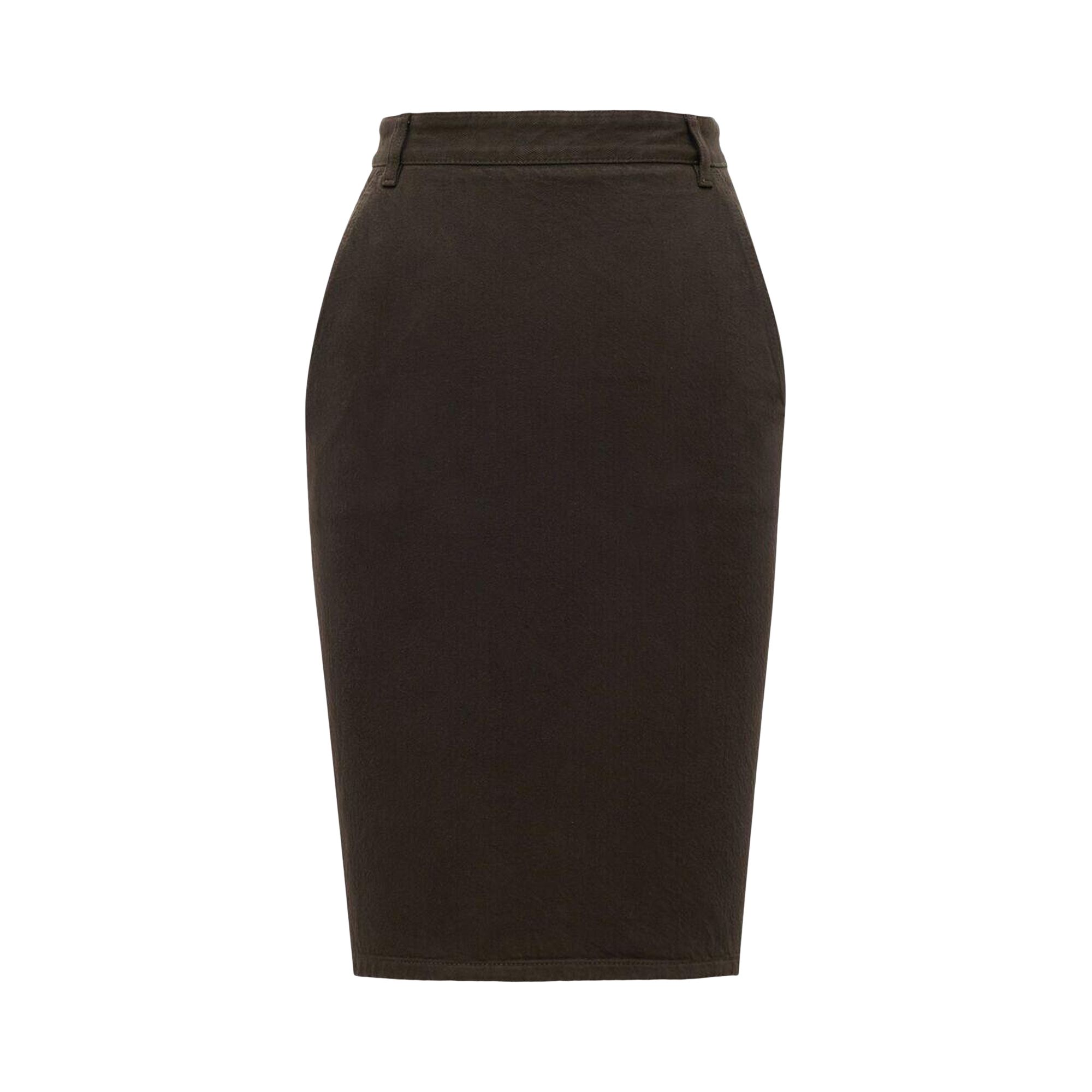 Pre-owned Saint Laurent Back Slit Skirt 'deep Brown' | Women's Size 26