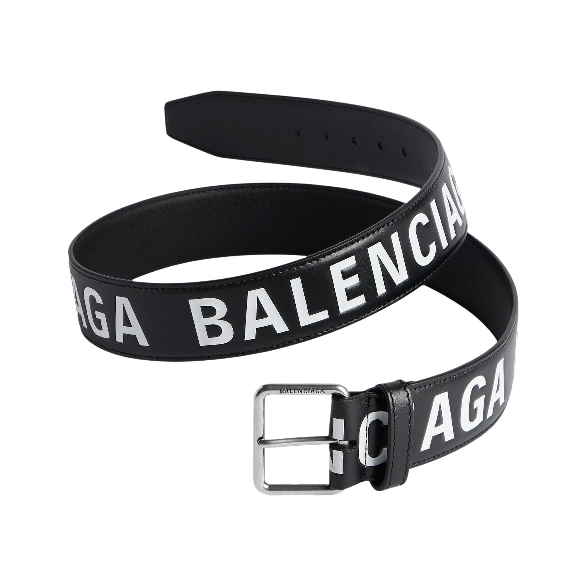 Pre-owned Balenciaga Print Letters Belt 'black/white' | Men's Size 90