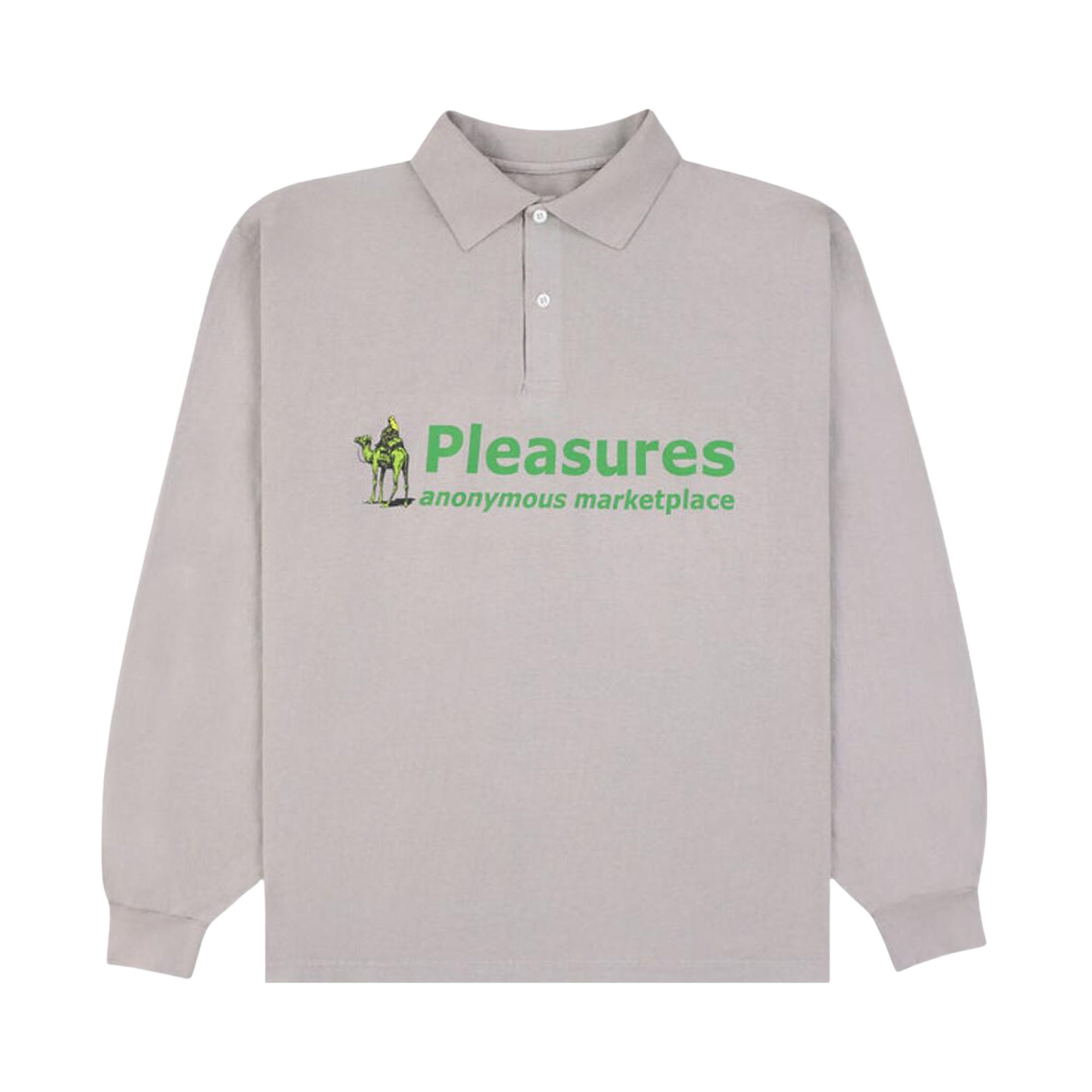 Pre-owned Pleasures Exchange Polo Long-sleeve 'grey' | Men's Size Xl In Gray