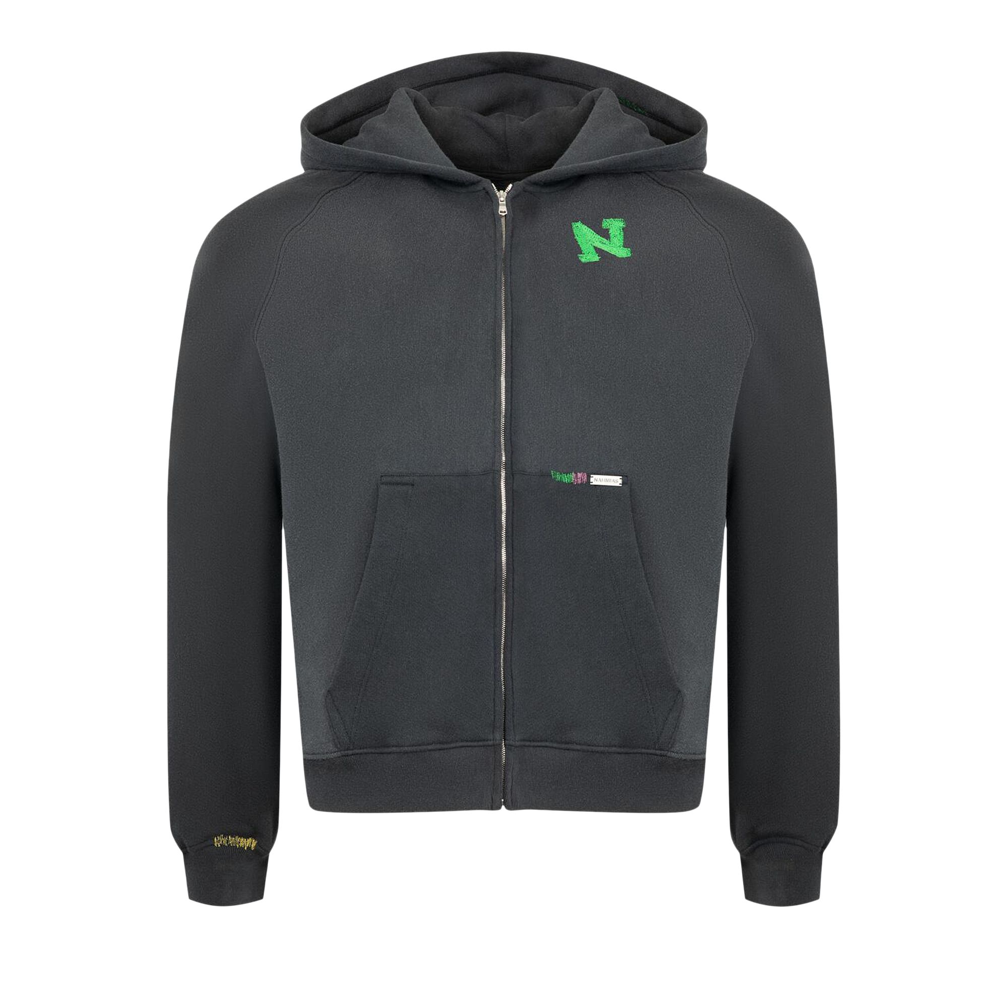 Pre-owned Nahmias California Tripping Girlfriend Zip Up Hoodie 'aged Black' | Men's Size L