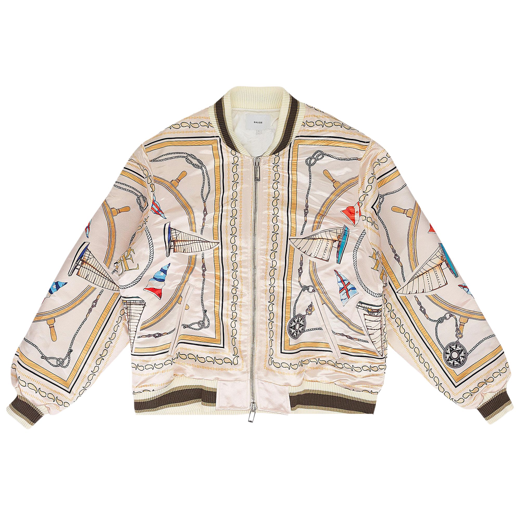 Pre-owned Rhude Nautica Satin Bomber 'multicolor' | Multi-color | Men's Size Xxl