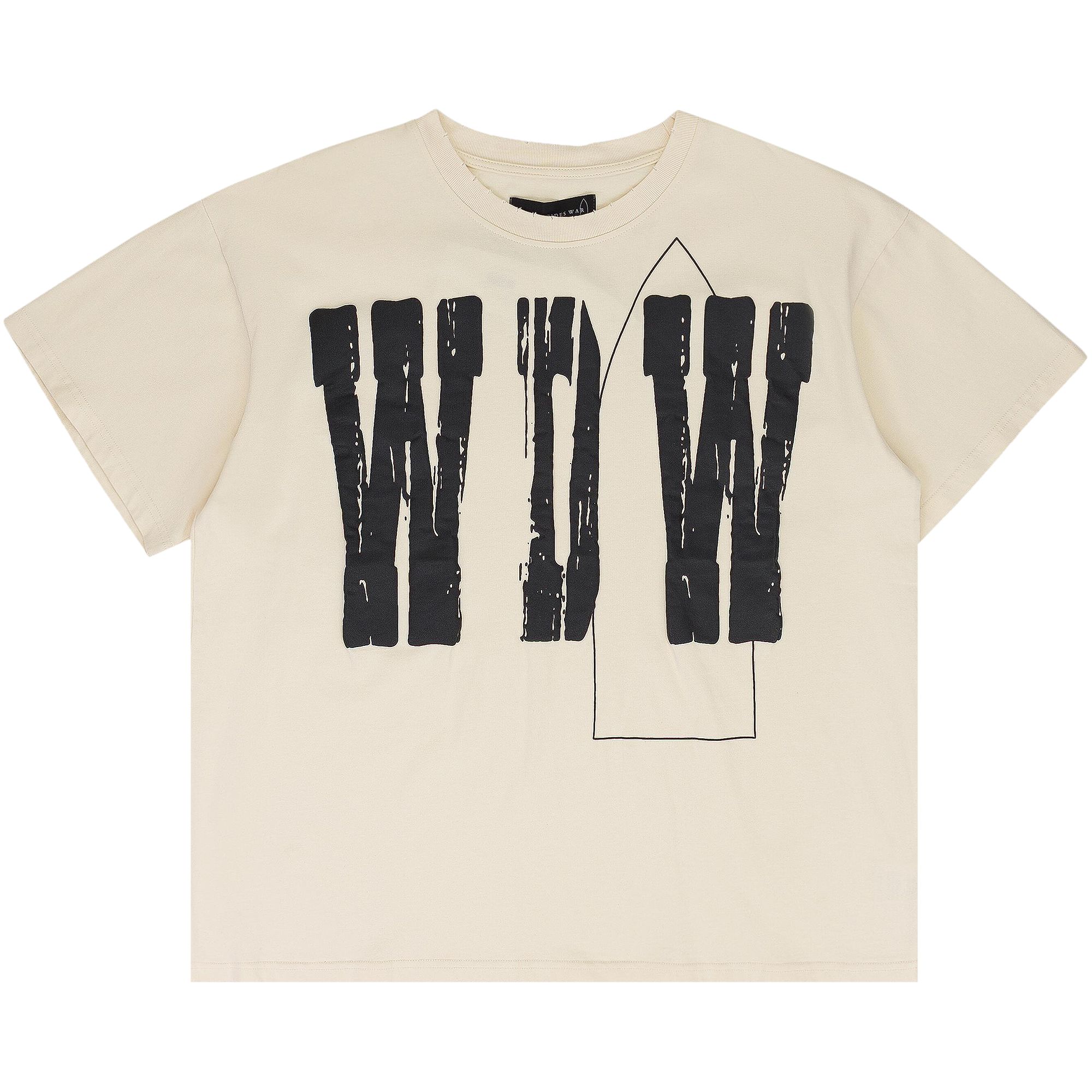 Pre-owned Who Decides War Wdw Wash T-shirt 'ivory' | Cream | Men's Size Xxl In White