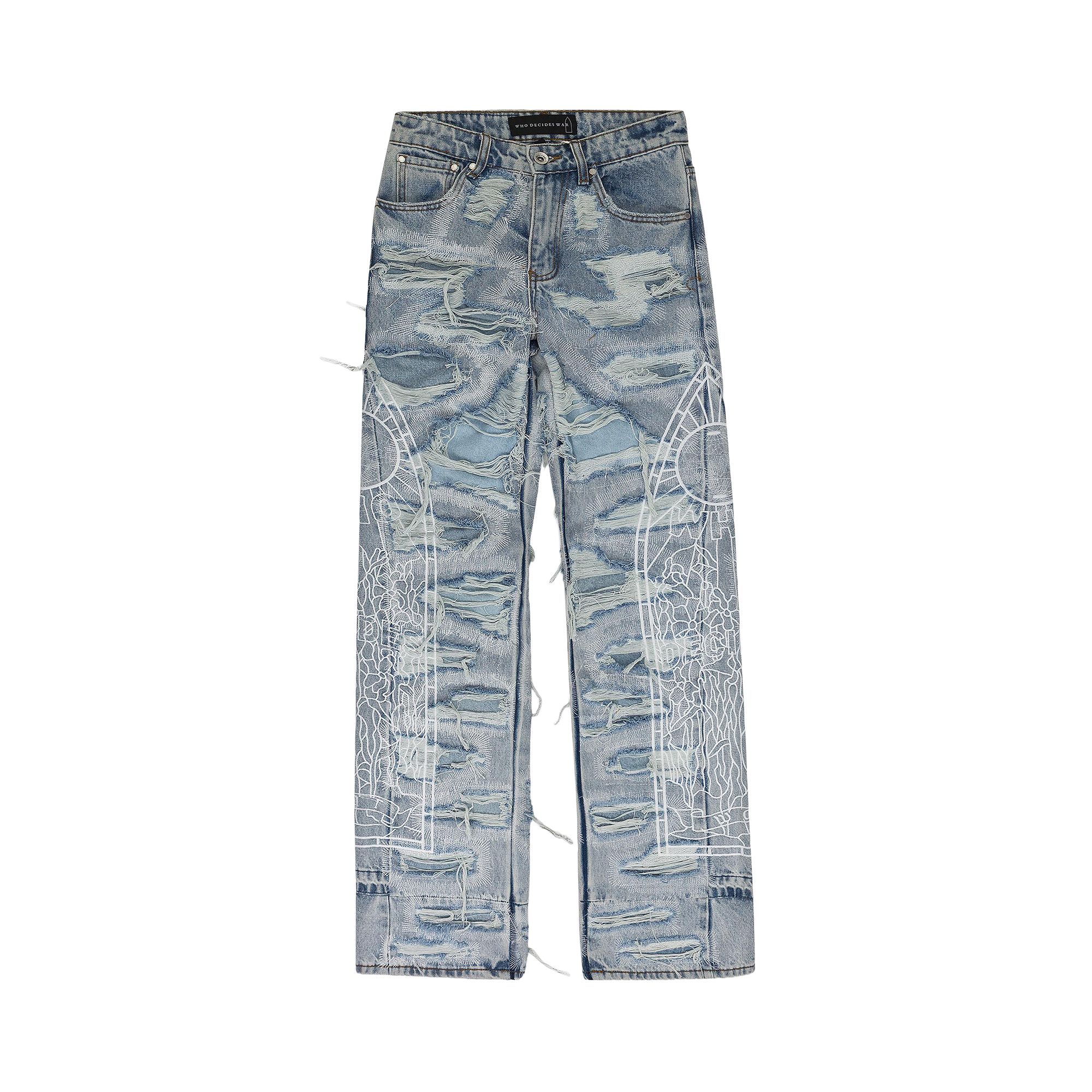 Pre-owned Who Decides War Distressed Straight Fit Jeans 'blue' | Men's Size 30