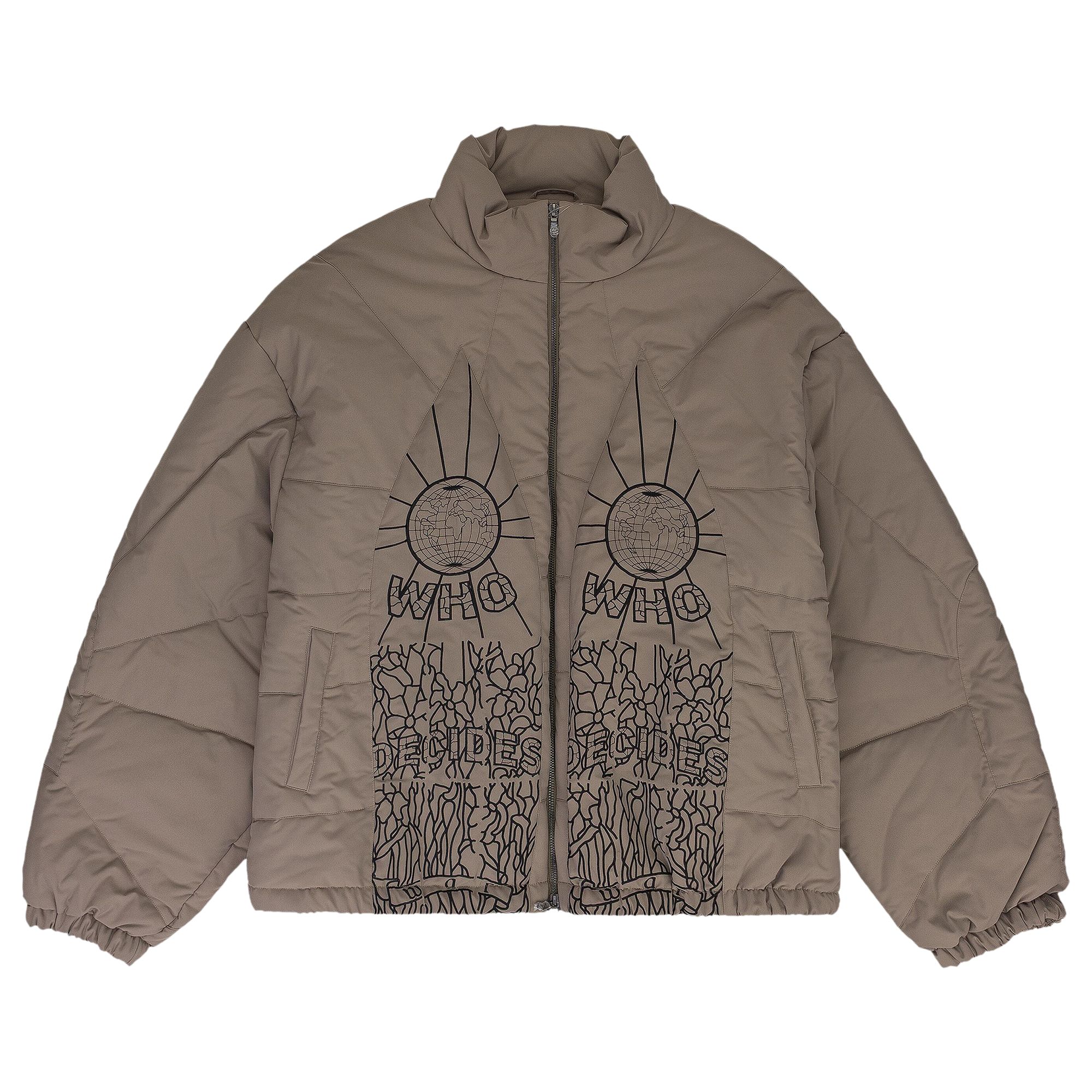 Pre-owned Who Decides War Embroidered Bomber 'grey' | Men's Size L In Gray