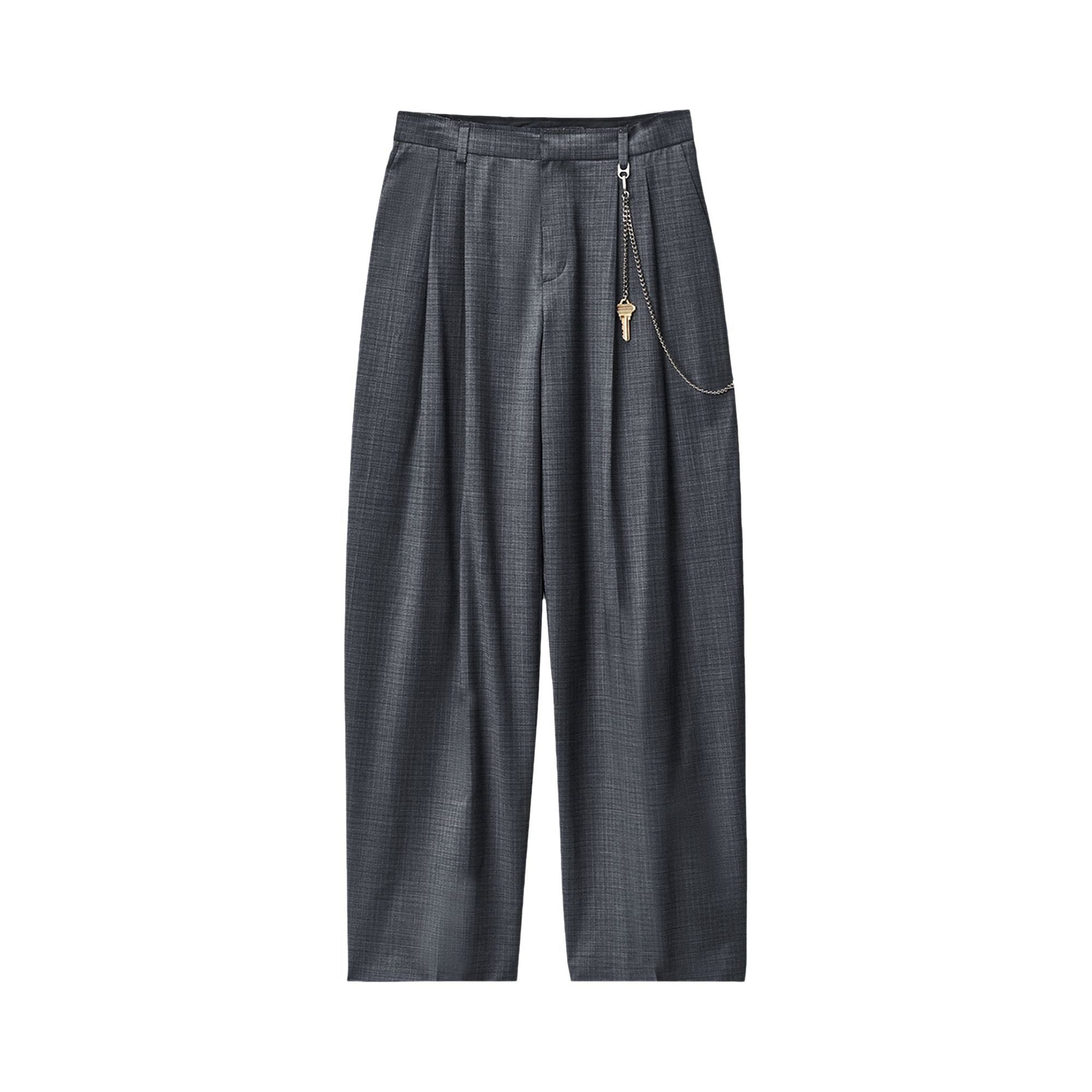 Pre-owned Alexander Wang Mid-rise Trouser W/ Chain 'dark Grey Melange' | Women's Size 6 In Gray