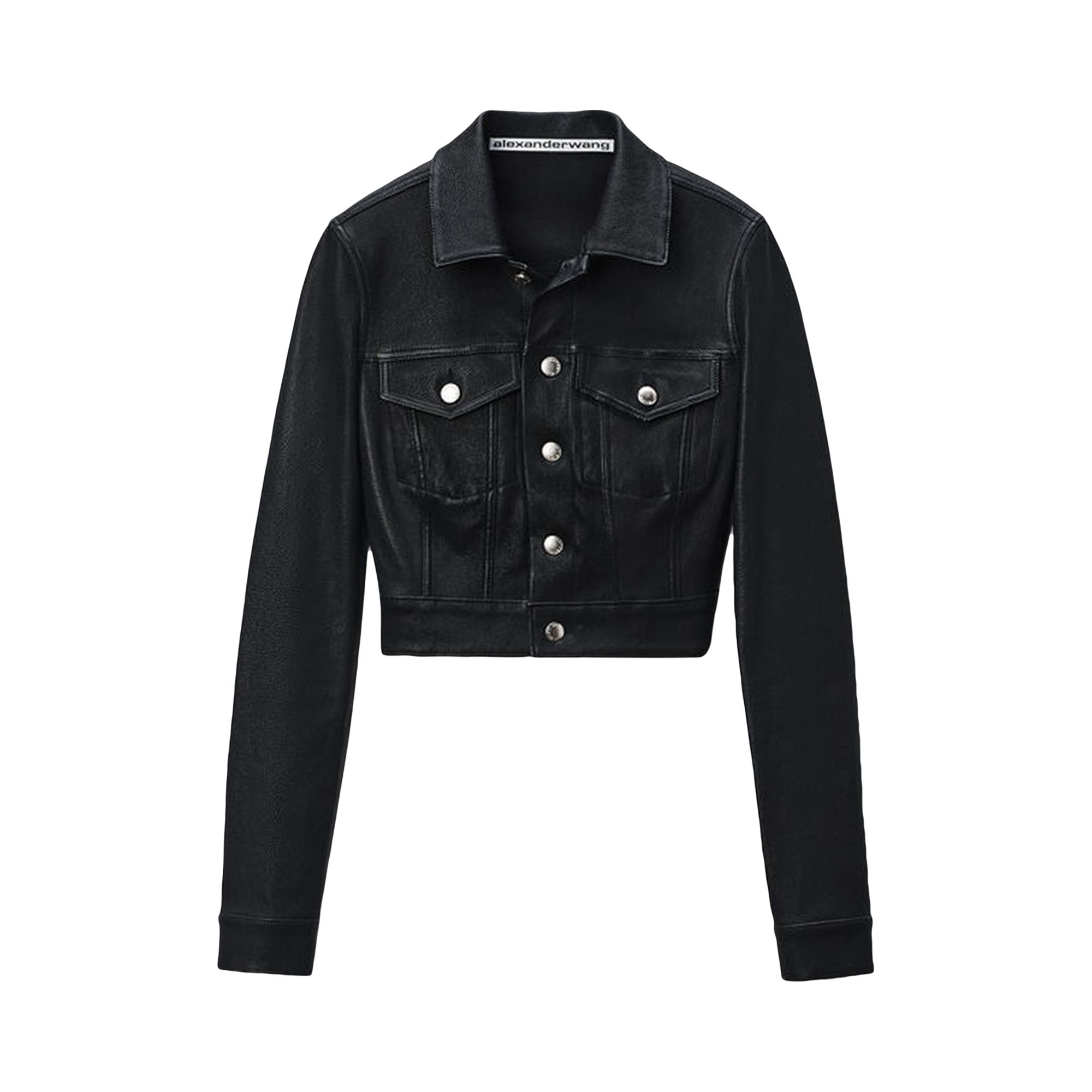 Pre-owned Alexander Wang Shrunken Trucker Jacket 'black' | Women's Size 4