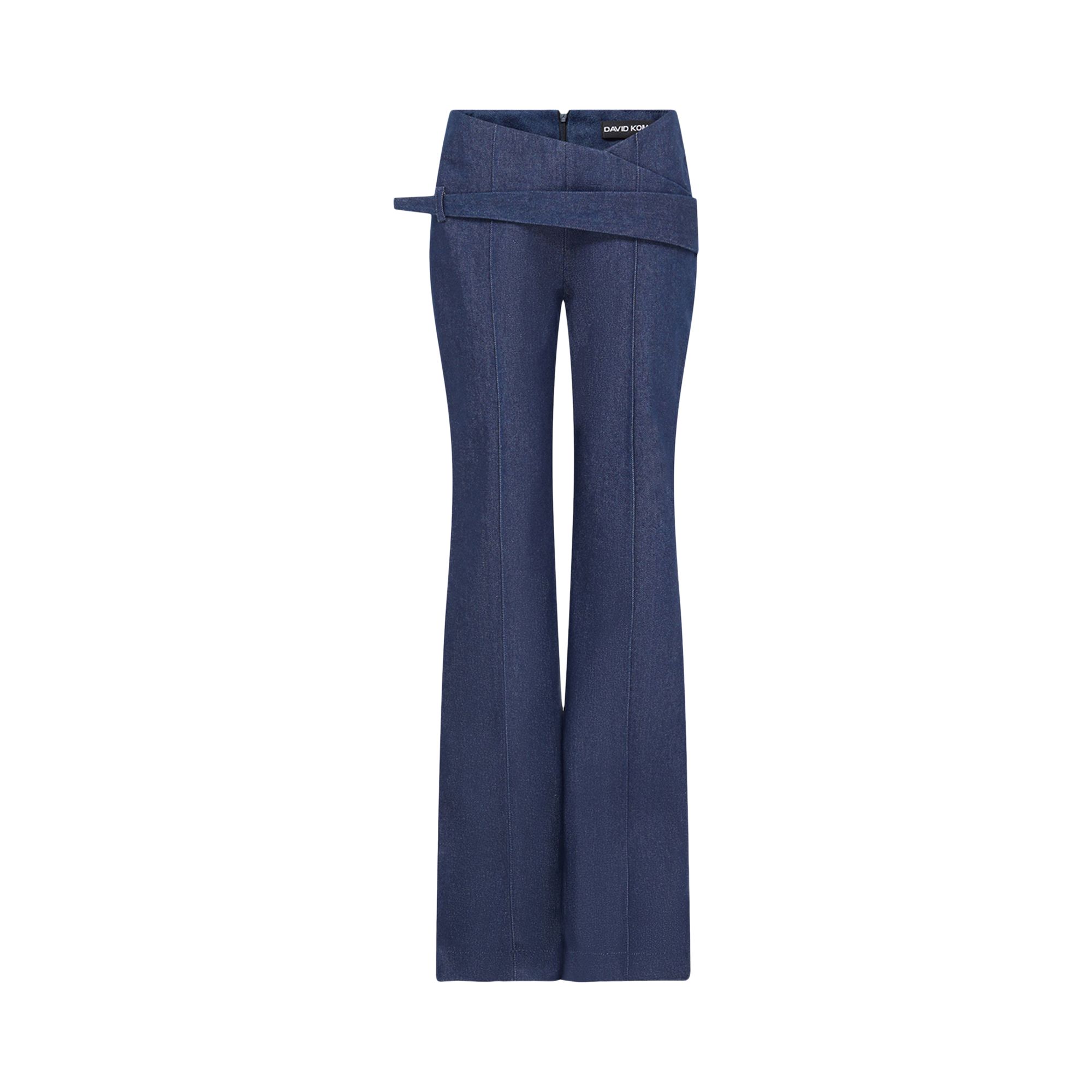 Pre-owned David Koma Asymmetric Waist Detail Denim 'indigo' | Blue | Women's Size 10
