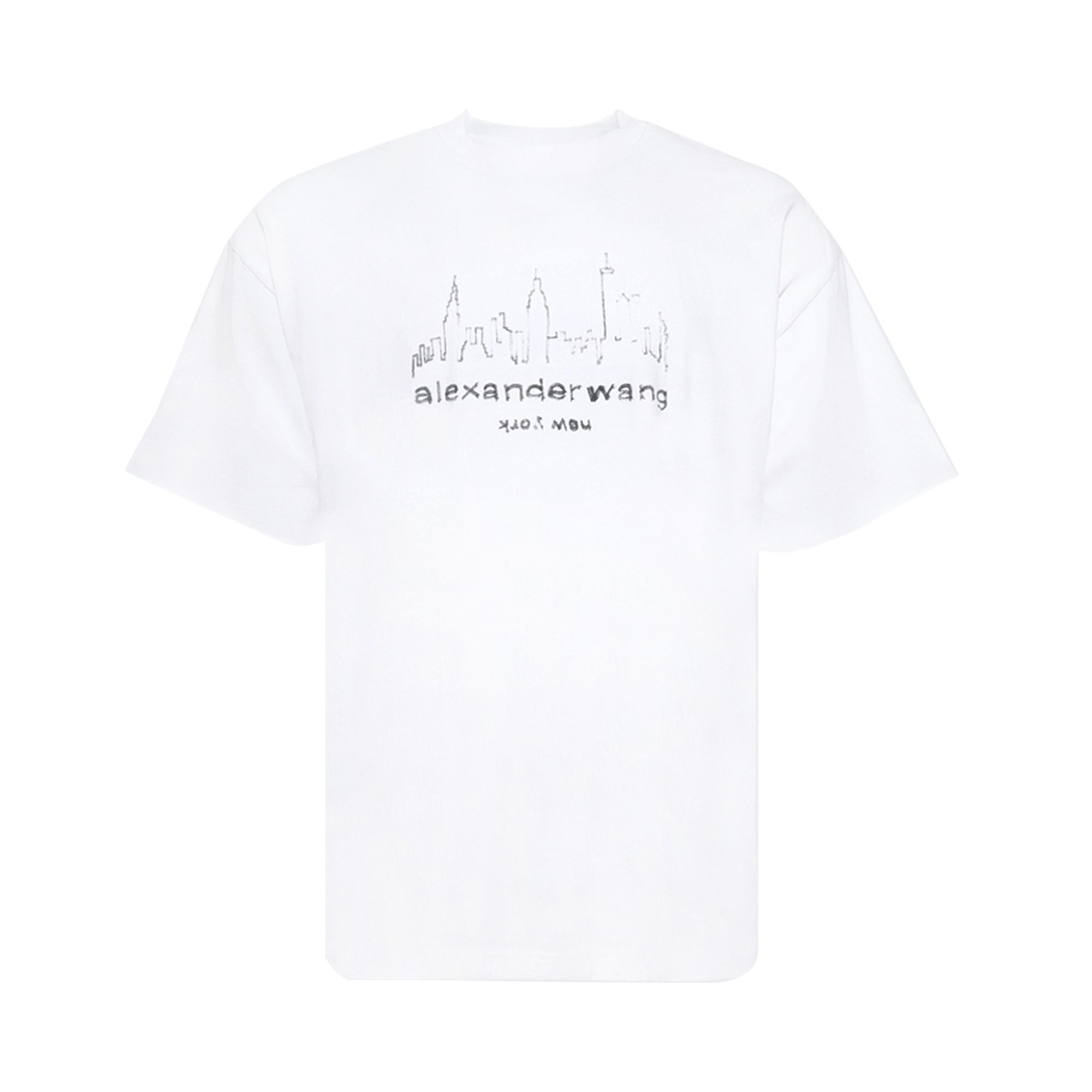Pre-owned Alexander Wang Short-sleeve T-shirt W/ Graphic 'white' | Men's Size Xs