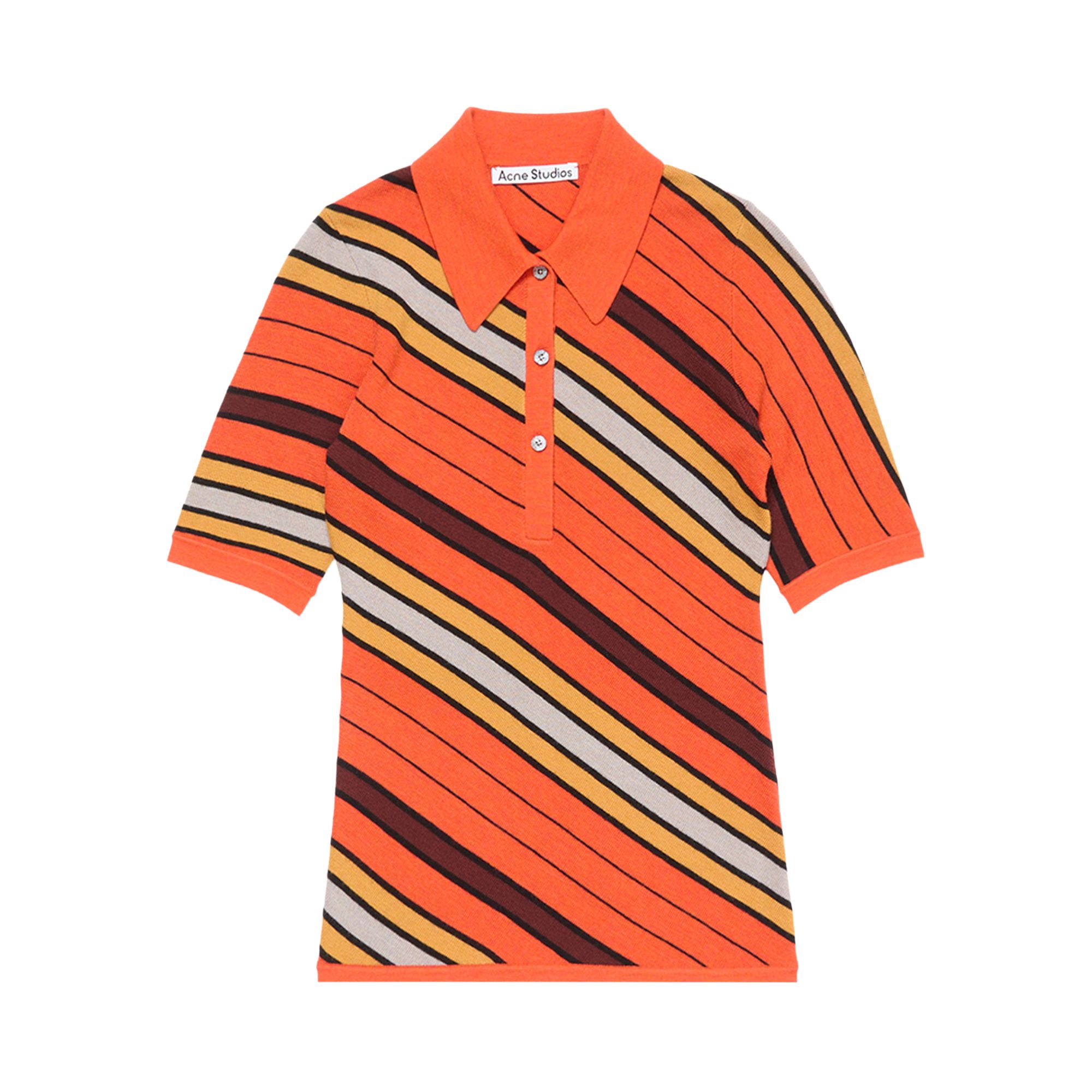 Pre-owned Acne Studios Wool Polo Knit 'multi Orange' | Multi-color | Women's Size M