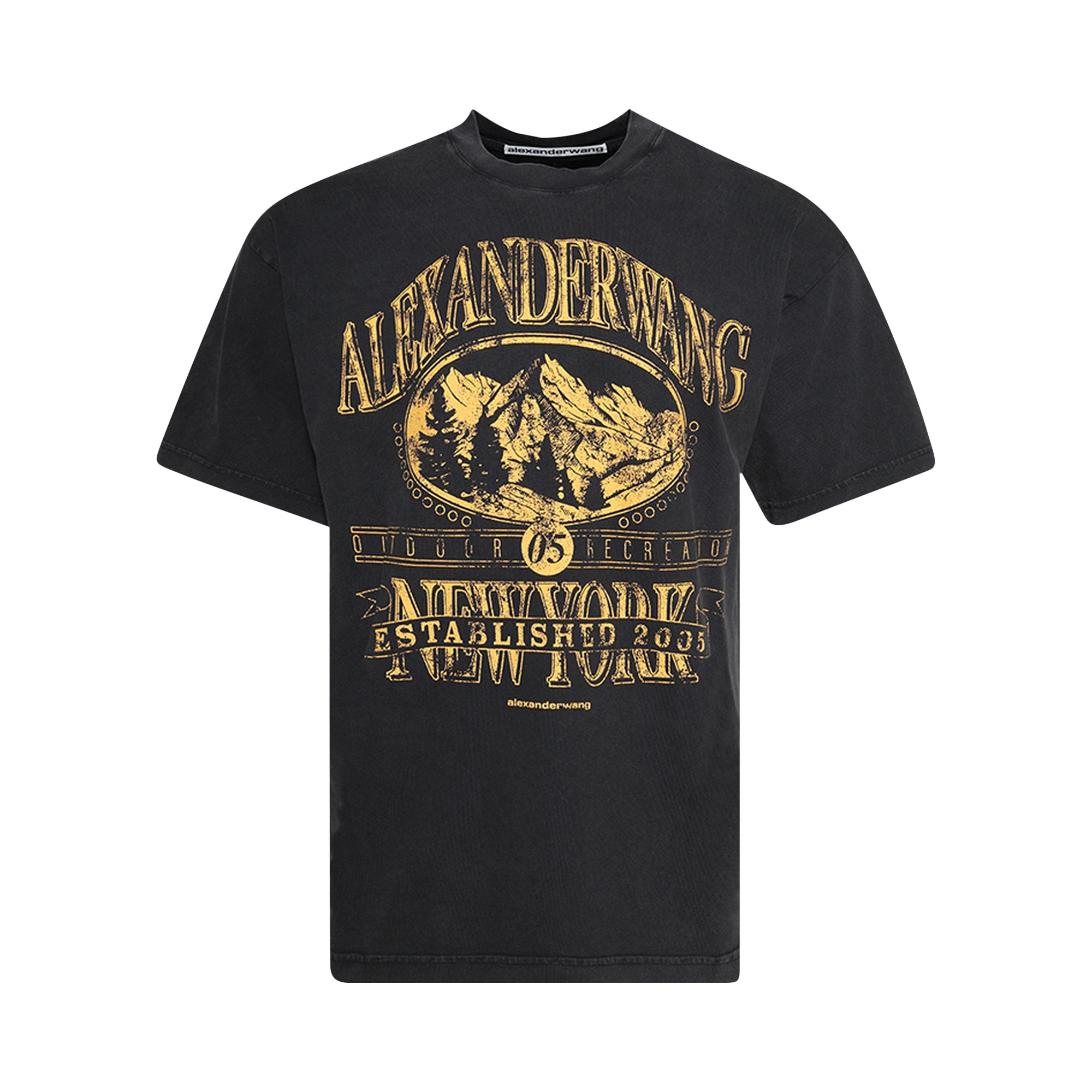 Pre-owned Alexander Wang Short-sleeve T-shirt W/ Graphic 'washed Black' | Men's Size Xxs