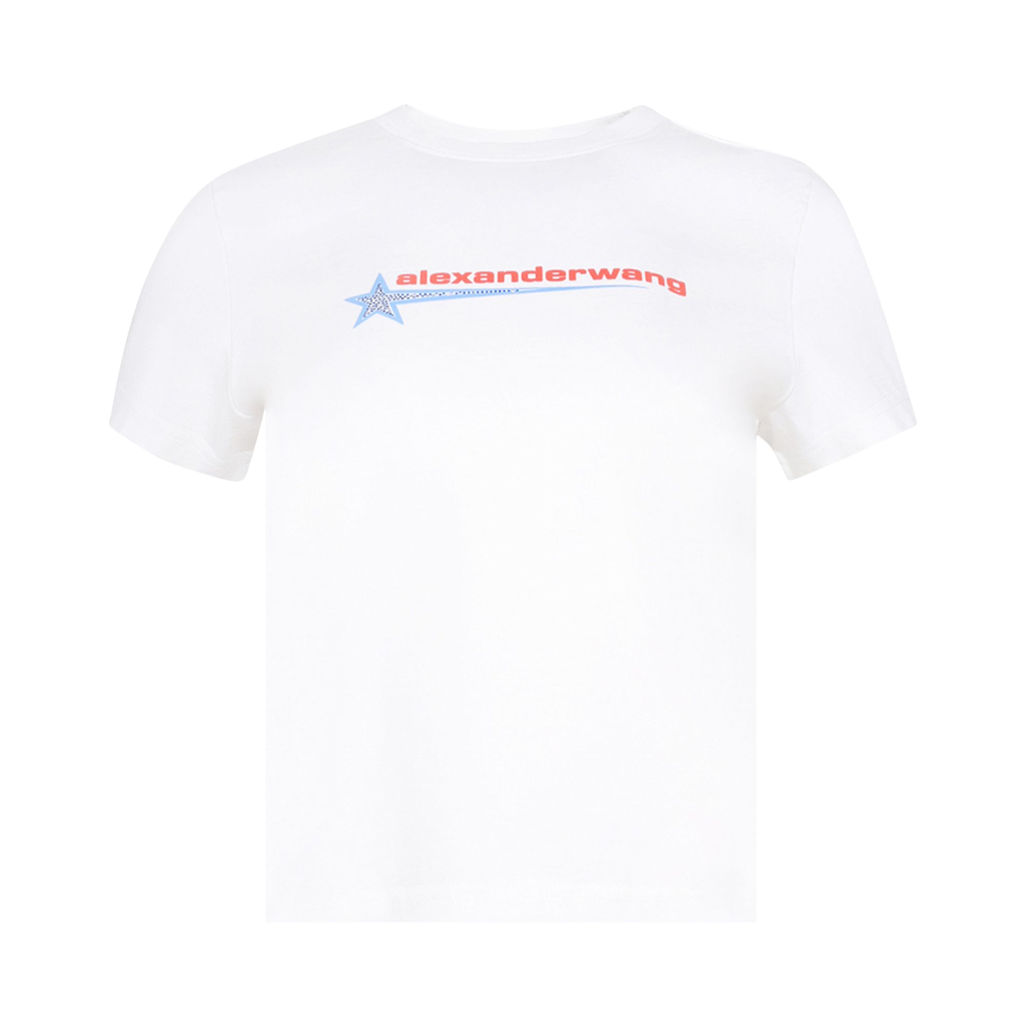 Pre-owned Alexander Wang Shrunken T-shirt W/ Graphic 'white' | Women's Size L