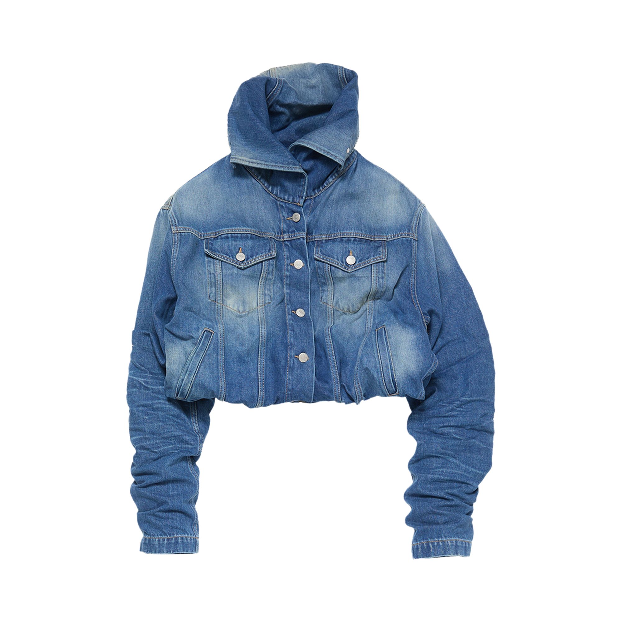 Pre-owned Acne Studios Crinkled Denim Jacket 'mid Blue' | Women's Size 34