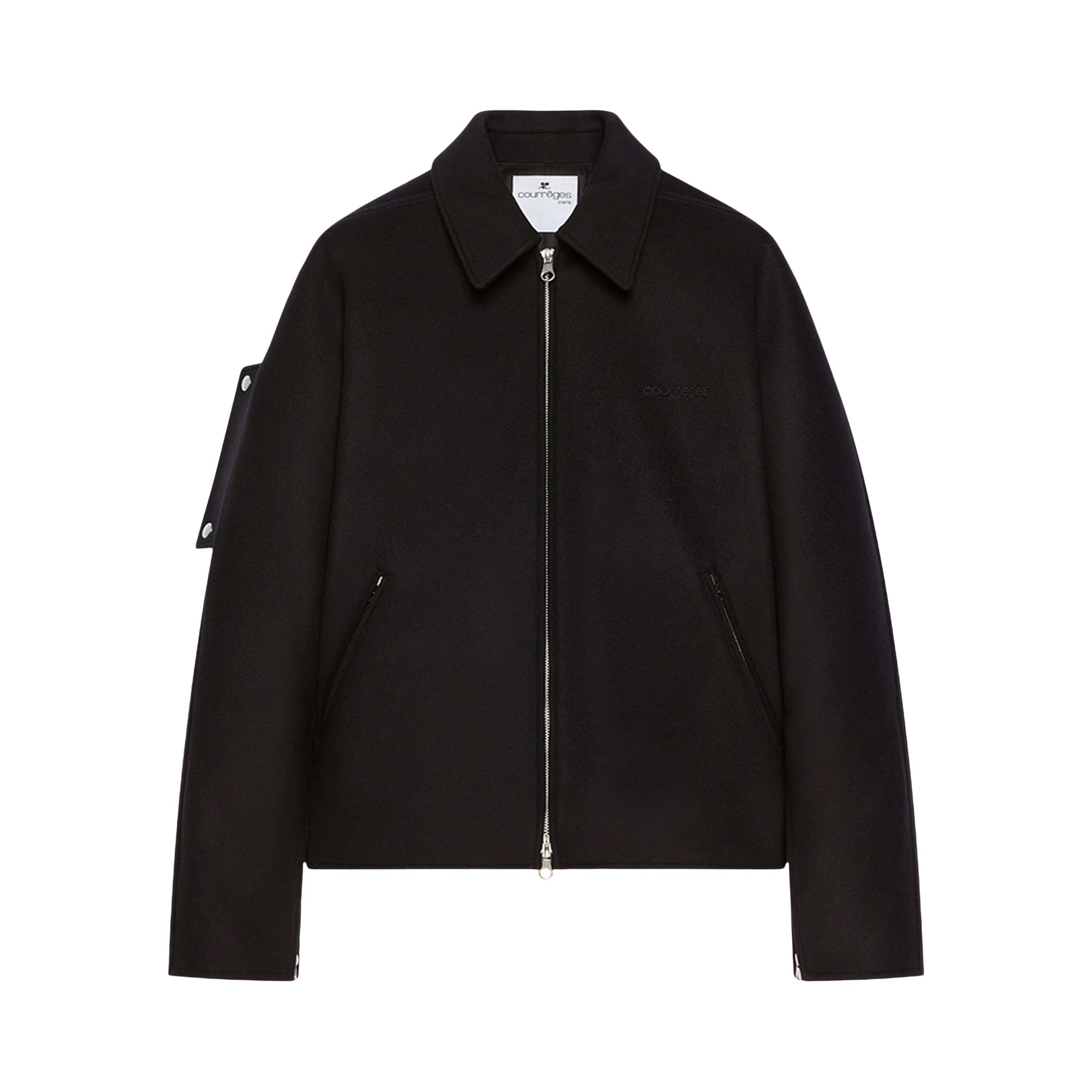 Pre-owned Courrèges Embroidered Wool Bomber Jacket 'black' | Men's Size M