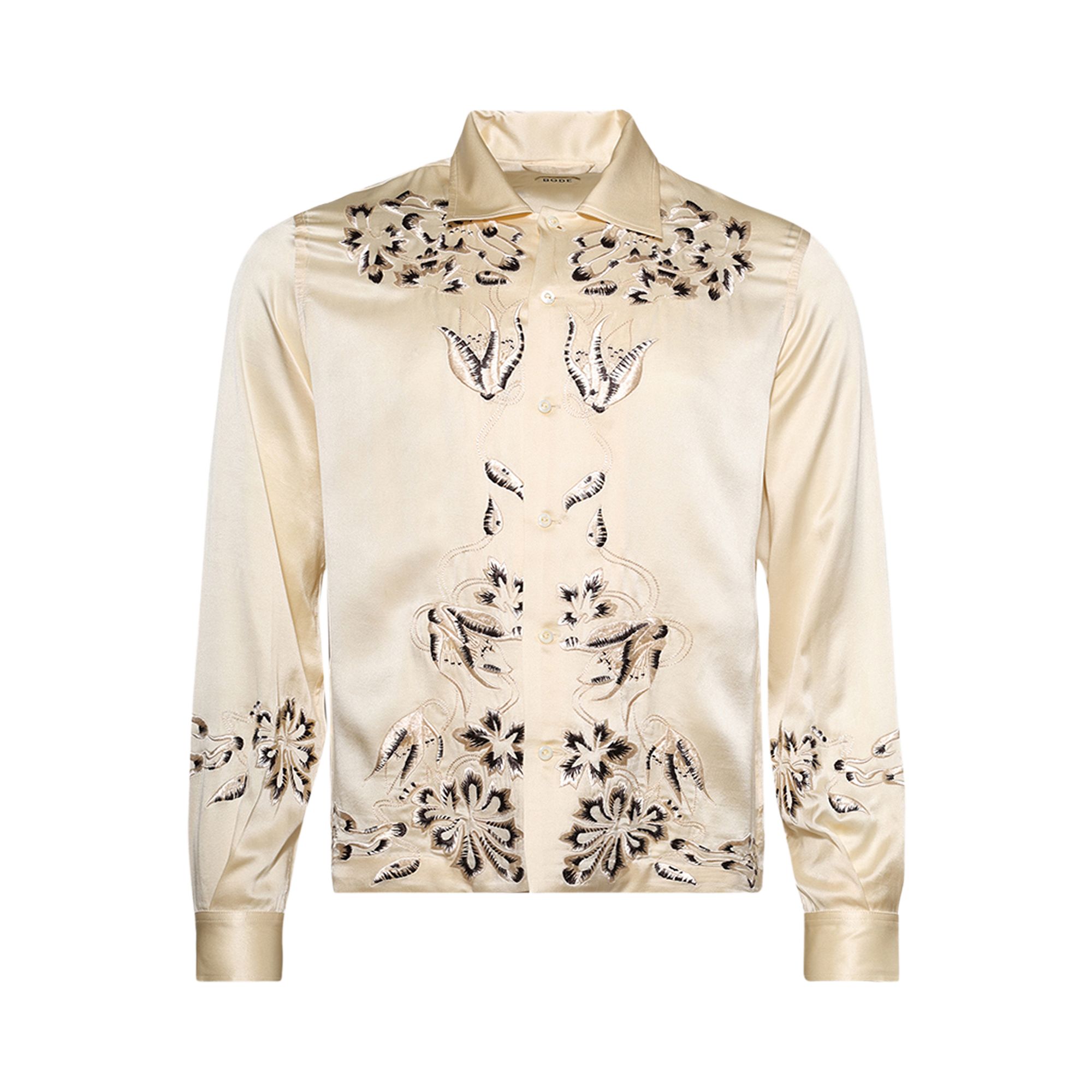 Pre-owned Bode Phantasm Long Sleeve Shirt 'ecru' | Tan | Men's Size Xl In Brown