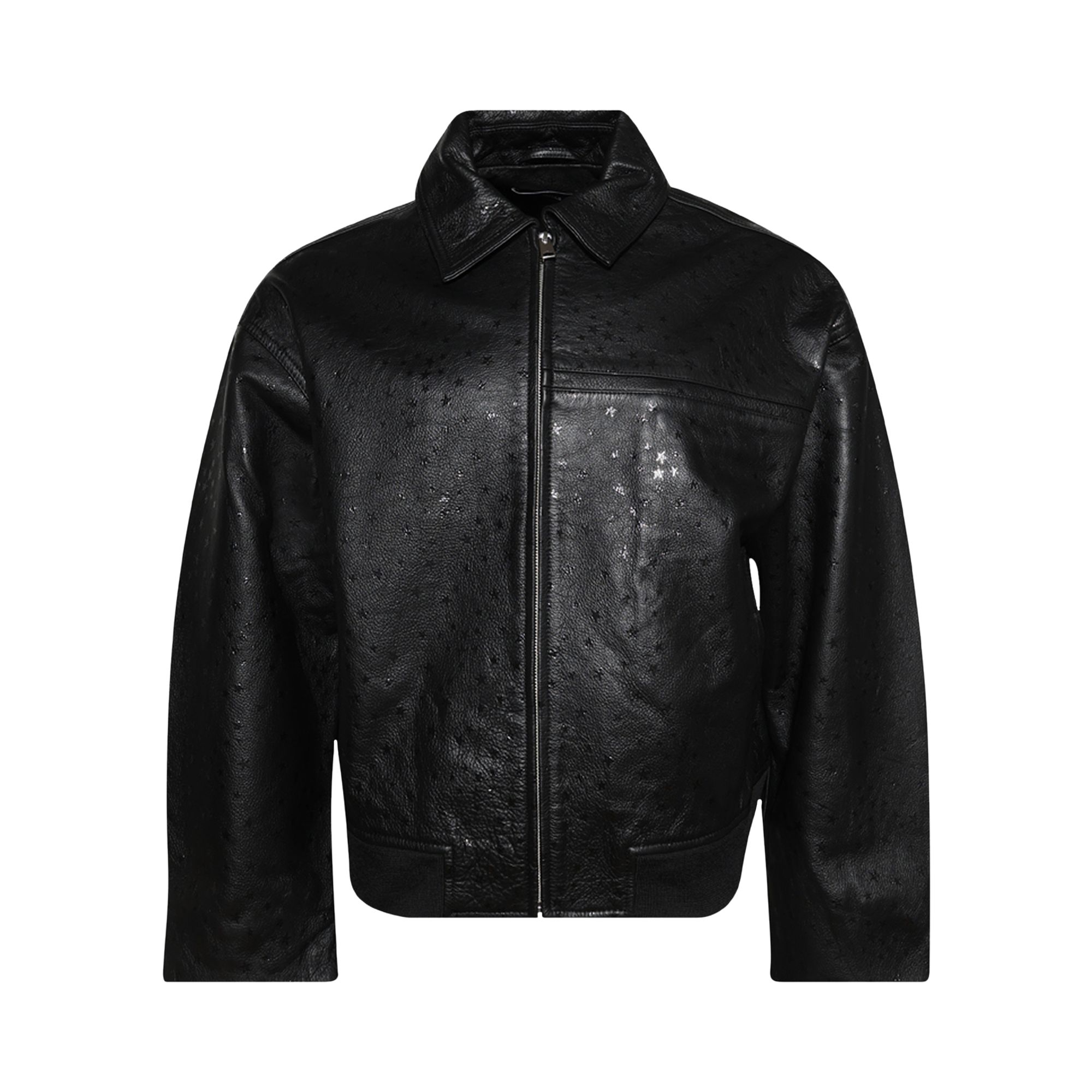 Pre-owned Nahmias Leather Star Oversized Bomber 'black Leather' | Men's Size Xl