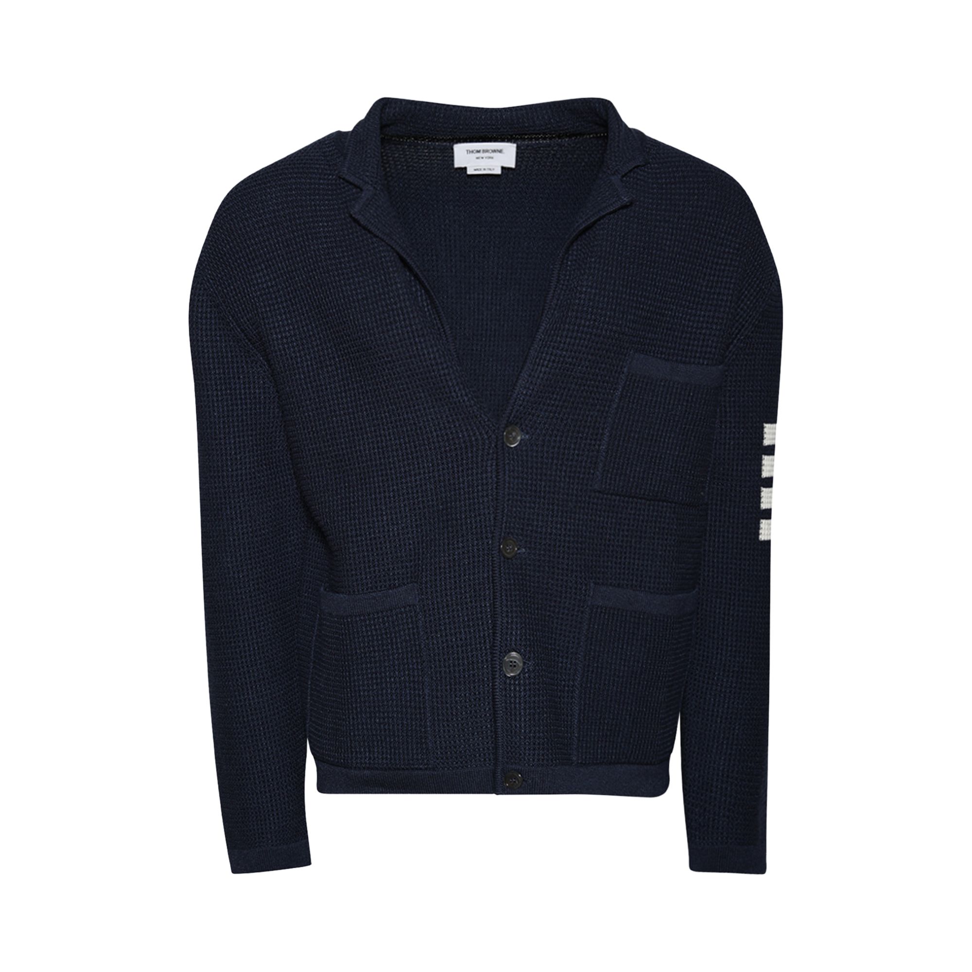 Pre-owned Thom Browne Textured Stitch Cardigan Jacket 'dark Blue' | Men's Size 4