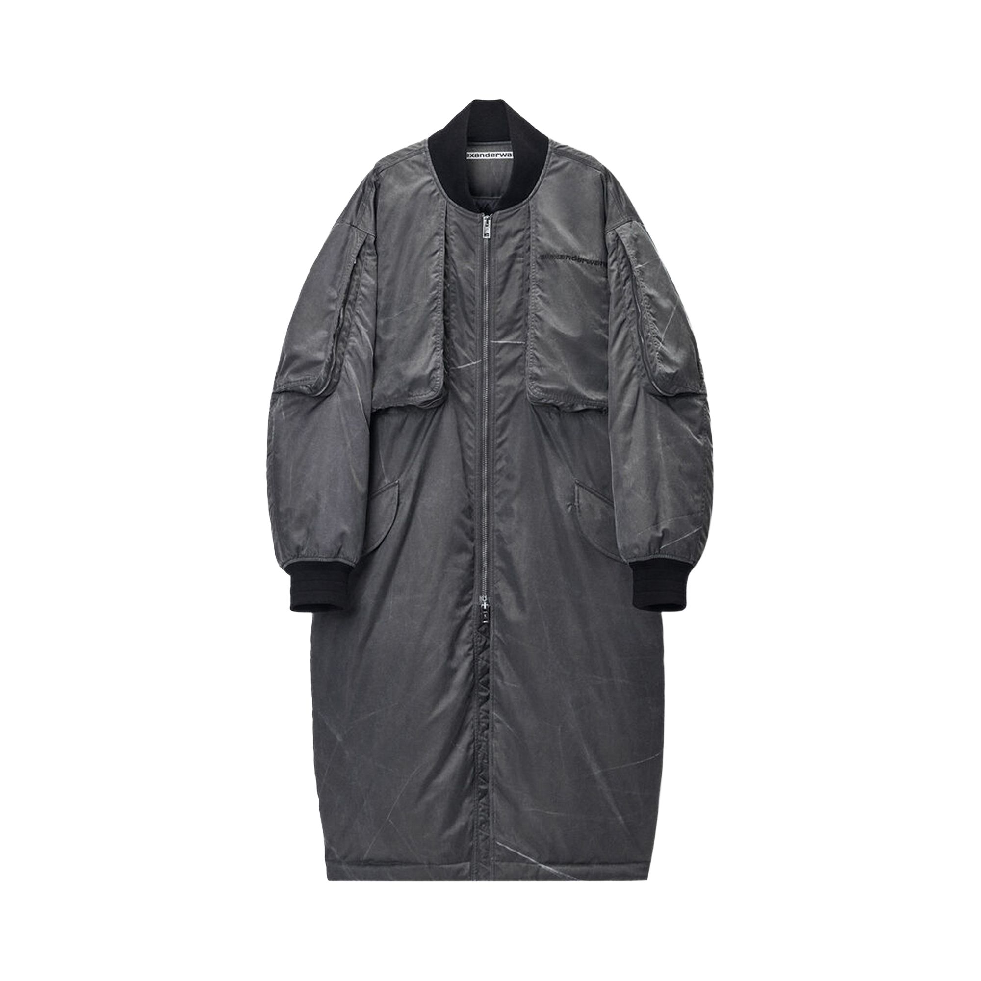 Pre-owned Alexander Wang Oversized Padded Parka Coat 'black Biowash' | Men's Size L