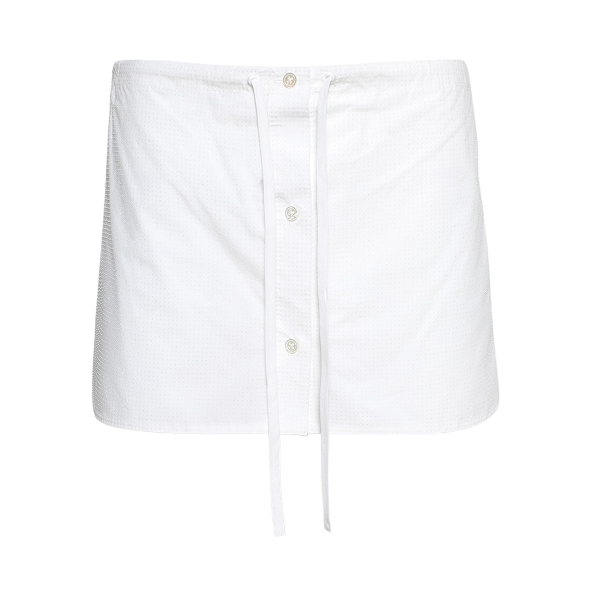 Pre-owned Alexander Wang Hotfix Drawstring Mini Skort 'white' | Women's Size L