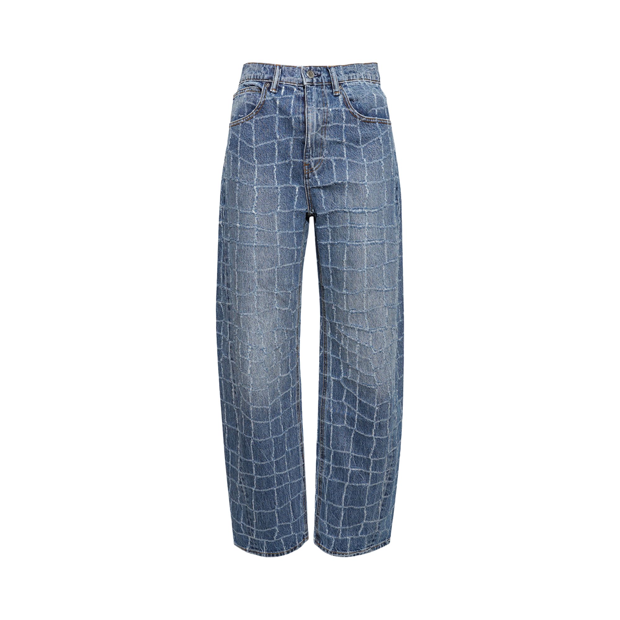 Pre-owned Alexander Wang Croc Rip Balloon Jeans 'vintage Light Indigo' | Blue | Women's Size 28