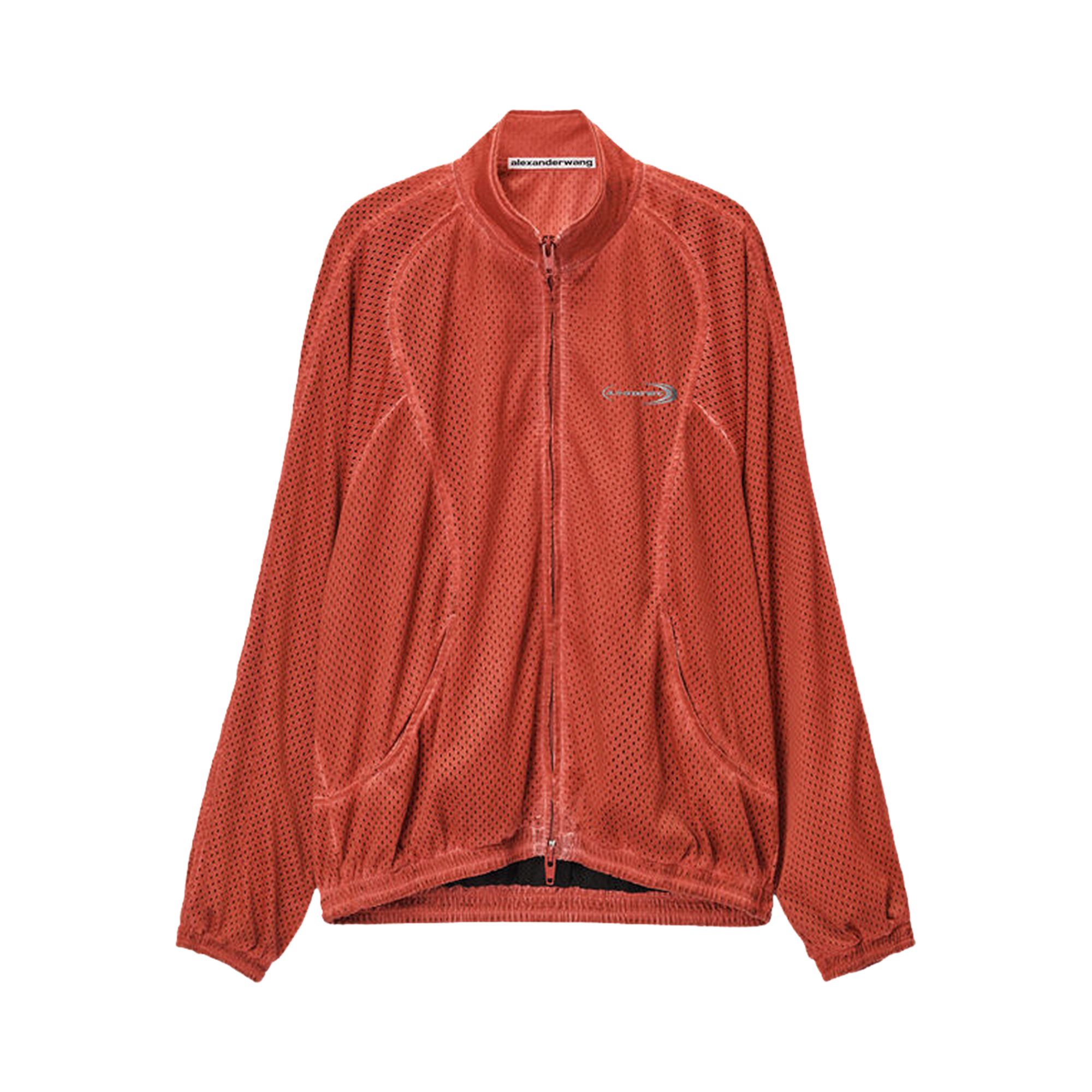 Pre-owned Alexander Wang Perforated Mesh Track Jacket 'washed Red' | Men's Size M