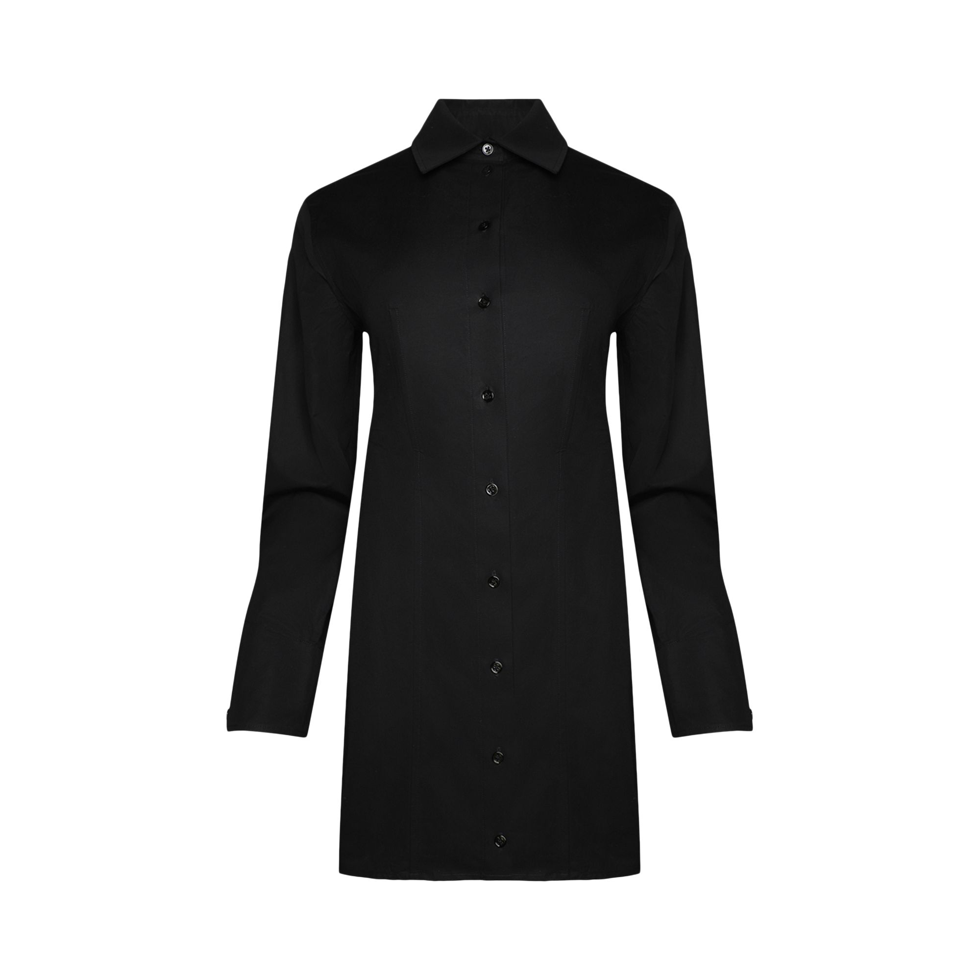 Pre-owned Alexander Wang Long-sleeve Mini Dress W/ Boning At Waist 'black' | Women's Size 4