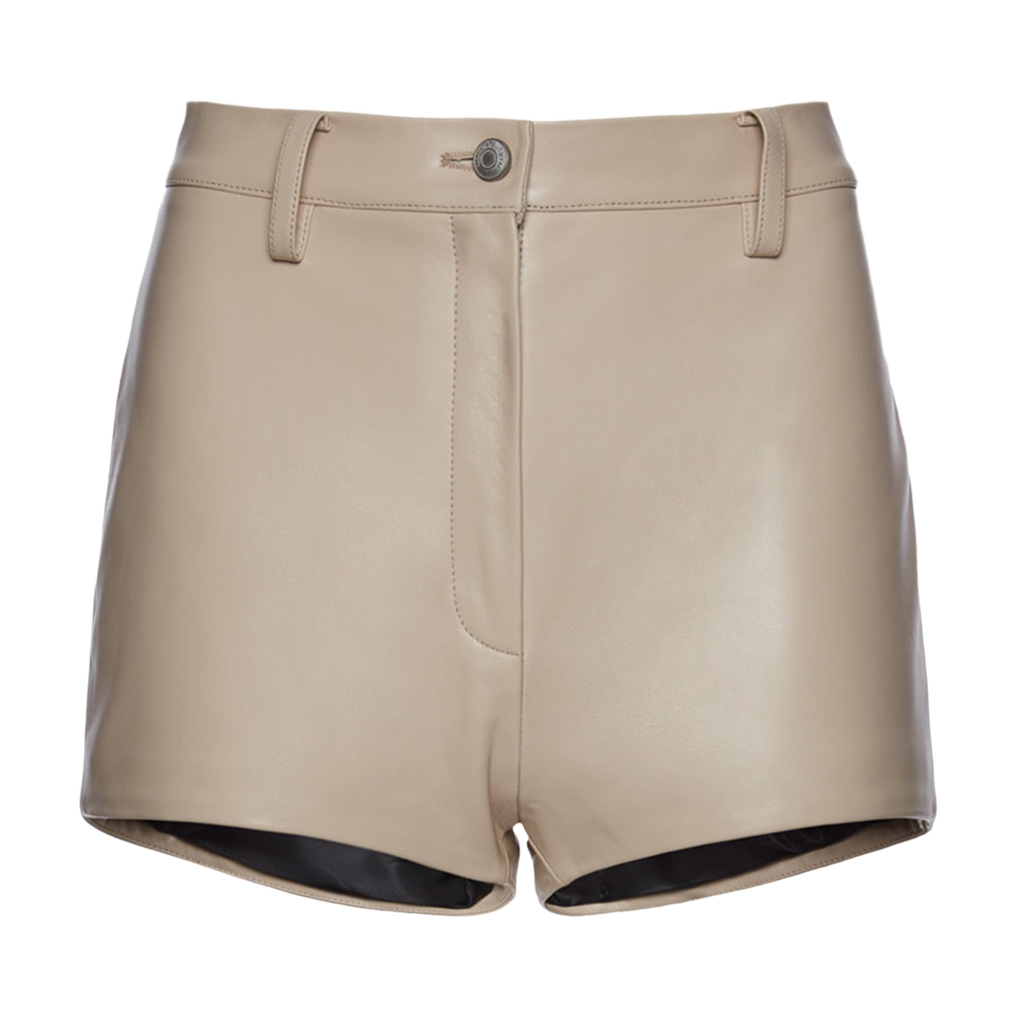 Pre-owned Magda Butrym Leather Shorts 'beige' | Tan | Women's Size 38 In Brown