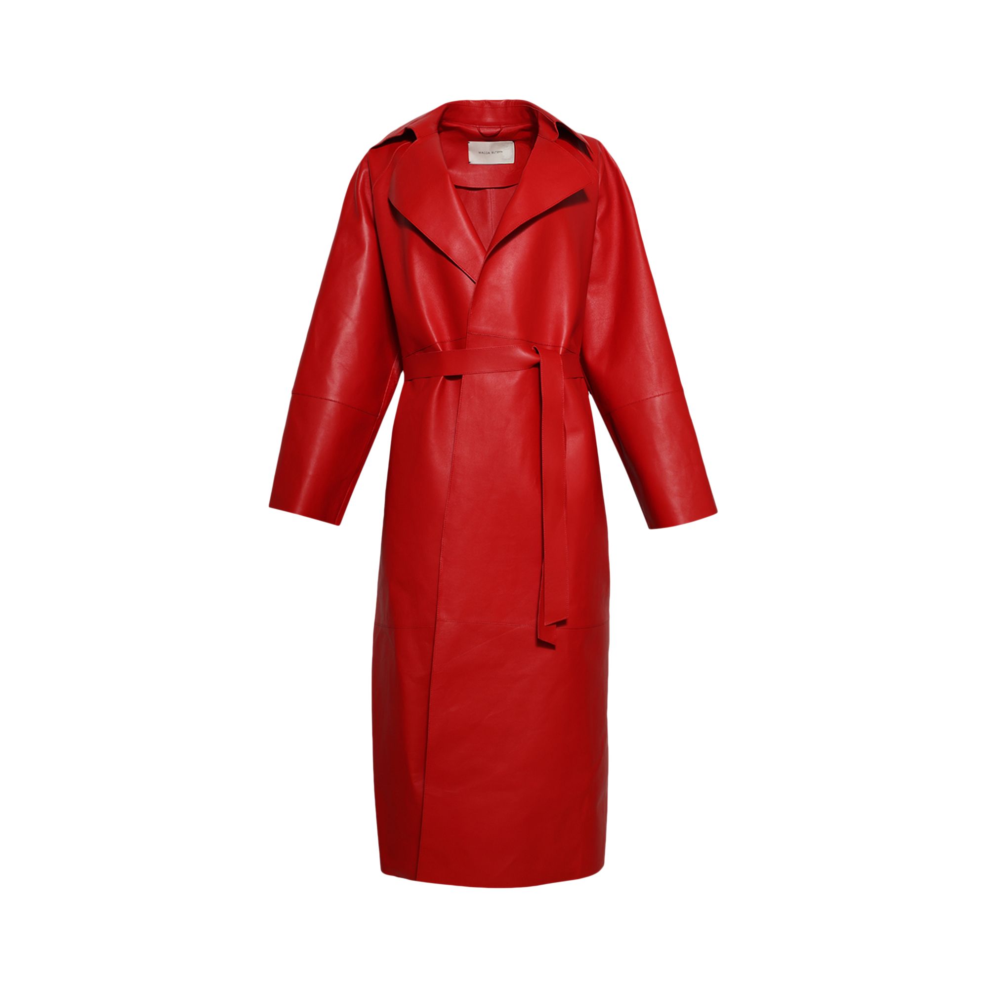 Pre-owned Magda Butrym Leather Coat 'red' | Women's Size 34