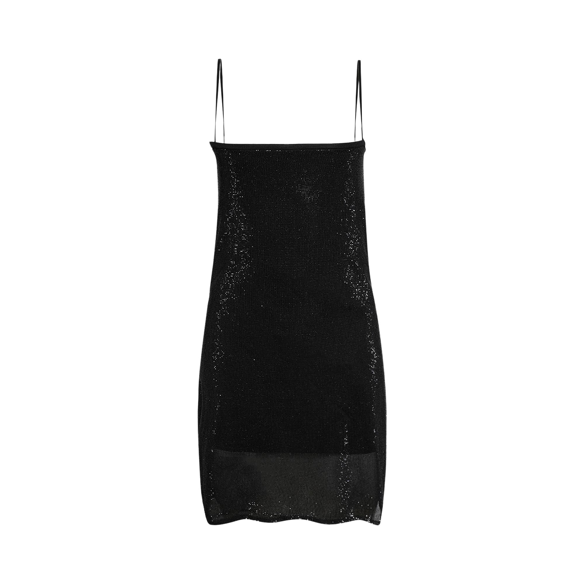 Pre-owned Alexander Wang Mini Slip Dress W/ Clear Bead Hotfix 'black' | Women's Size Xs