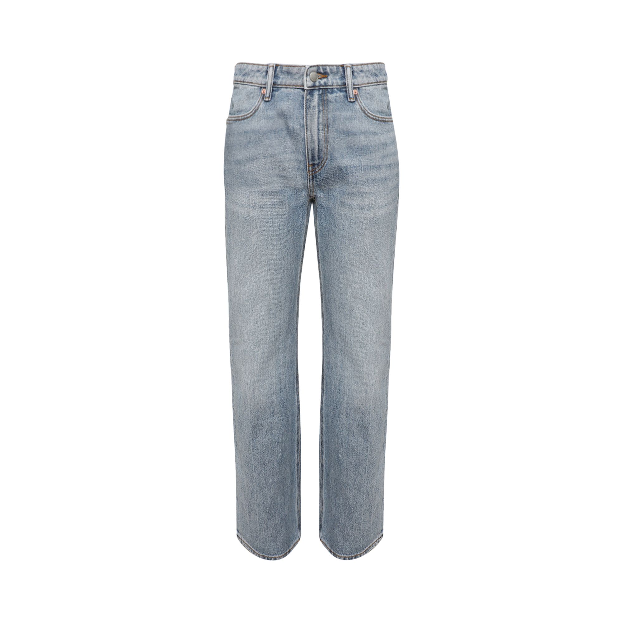 Pre-owned Alexander Wang Mid Rise Relaxed Jeans W/ Prestyle Diamante Charm 'vintage Faded Indigo' | Blue | Wom