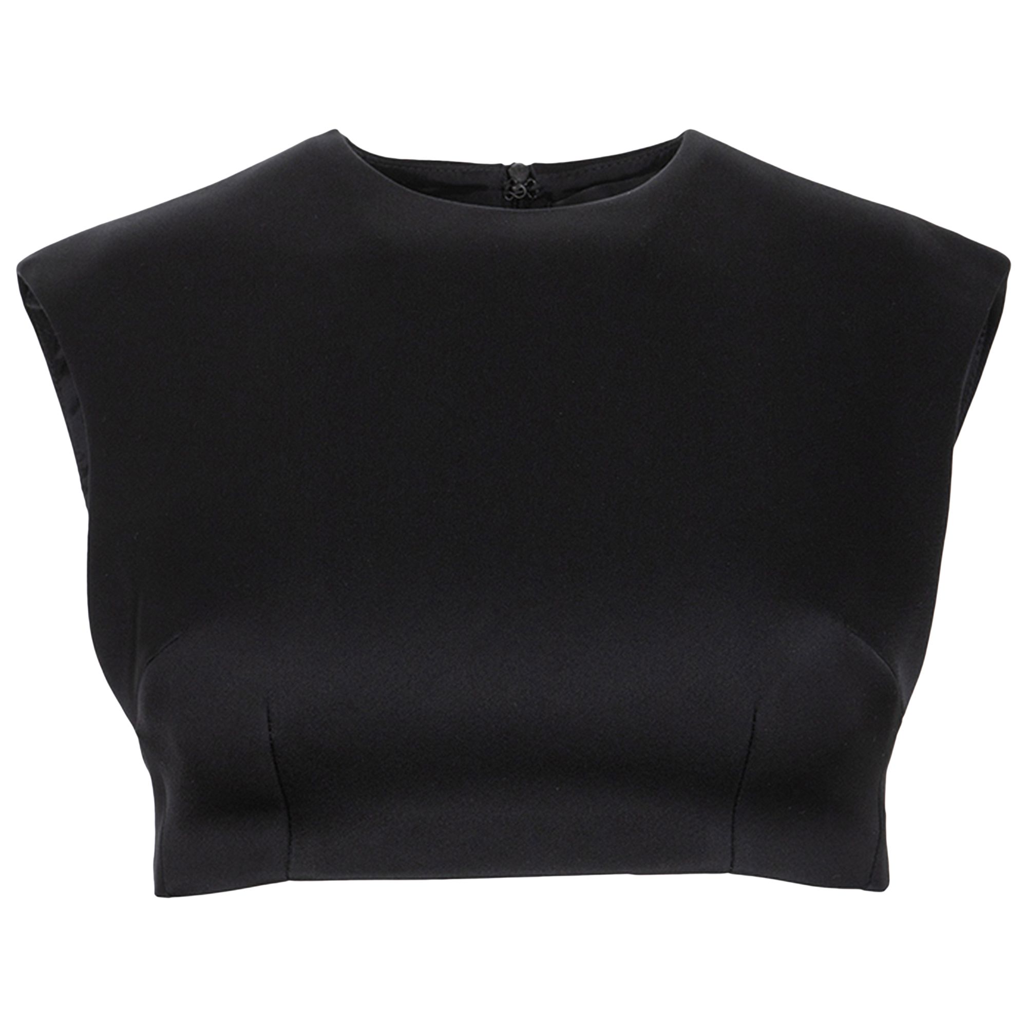 Pre-owned David Koma Sleeveless Crop Top 'black' | Women's Size 10
