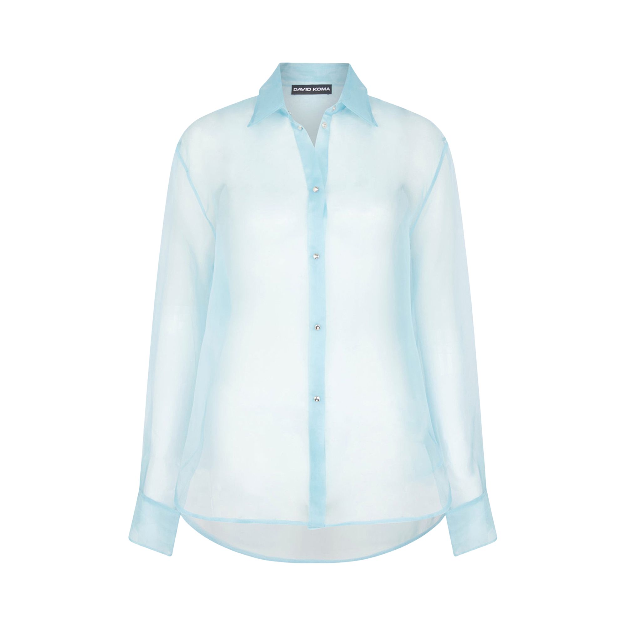 Pre-owned David Koma Organza Overshirt 'blue' | Women's Size 8