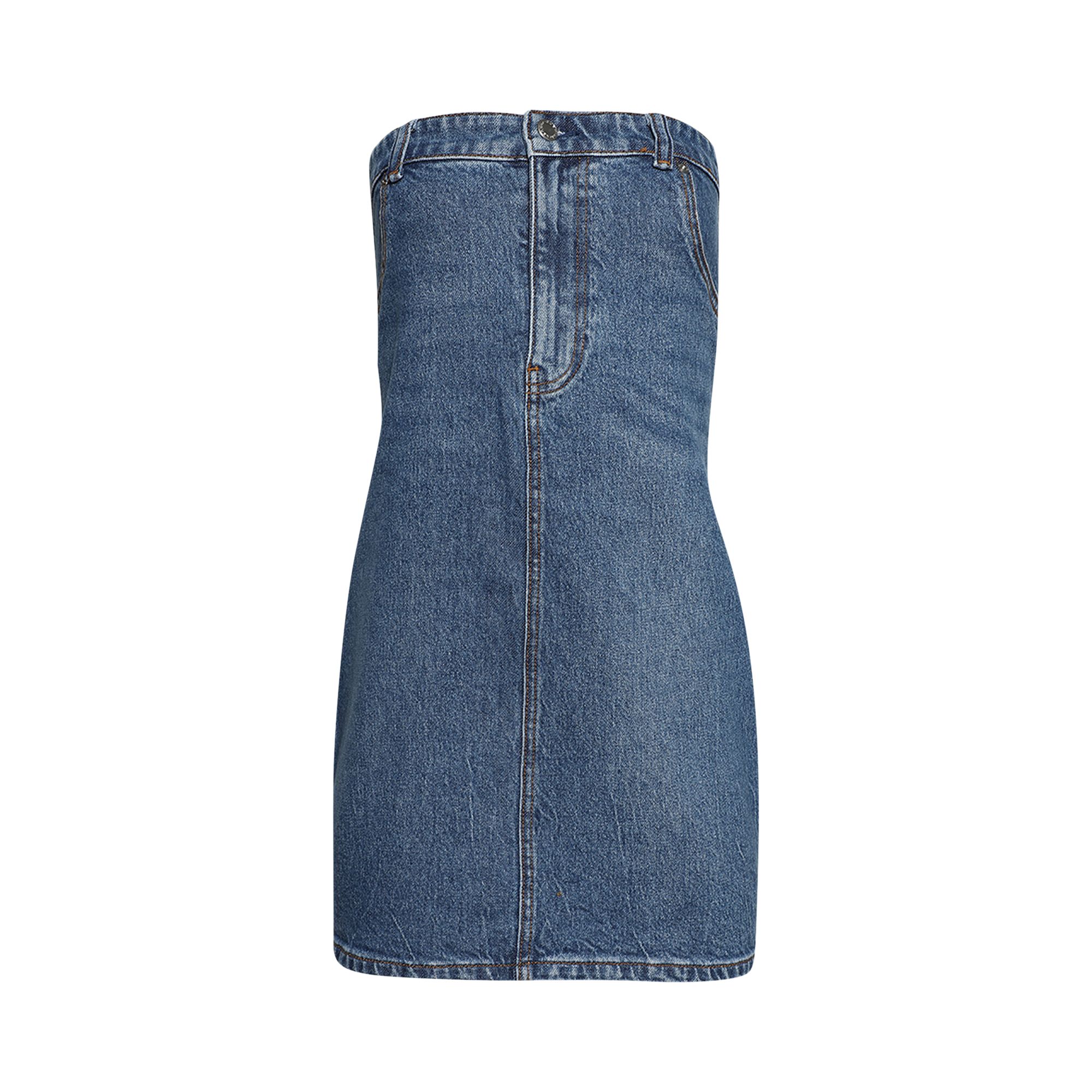 Pre-owned Alexander Wang Stretch Denim Tube Dress 'deep Blue' | Women's Size 0