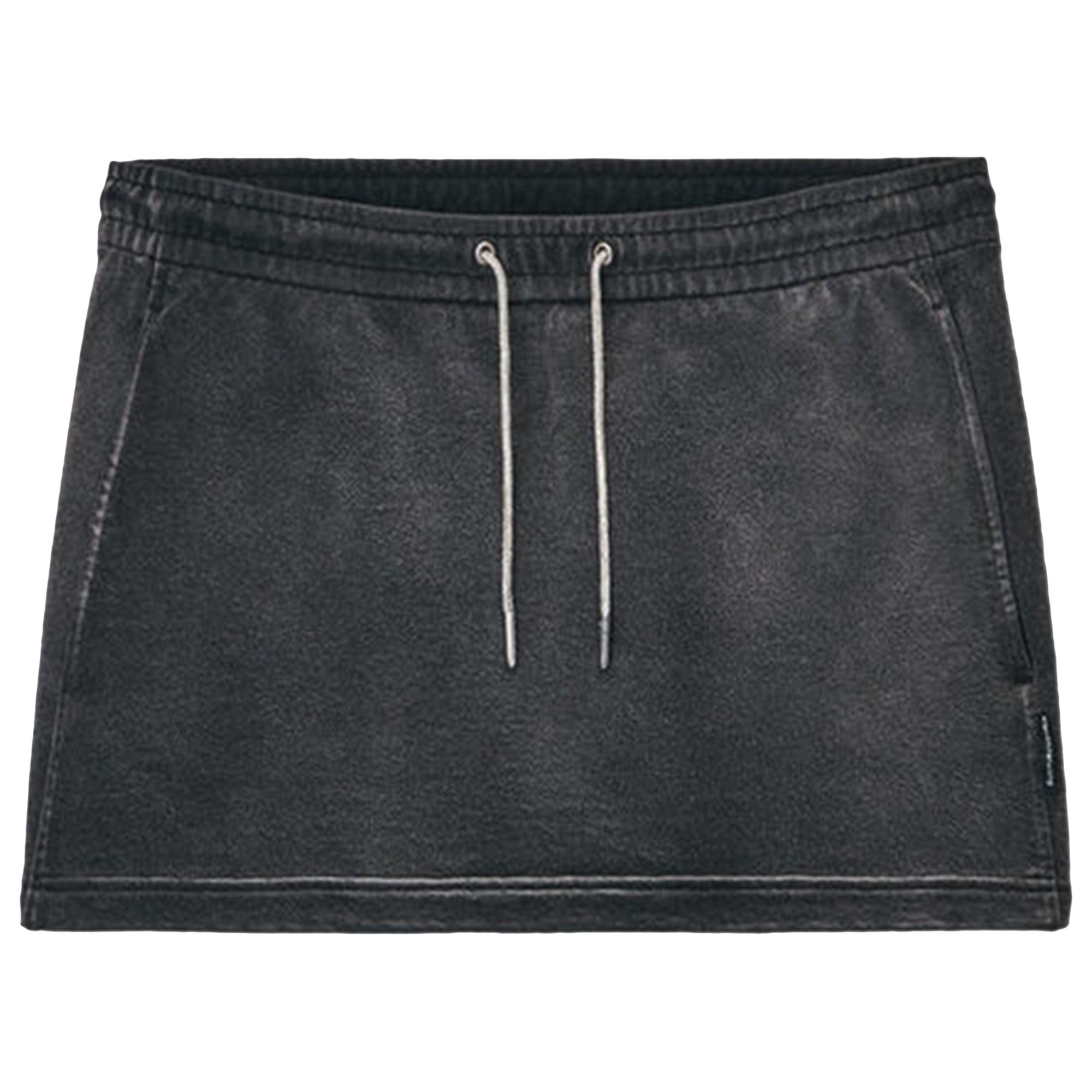 Pre-owned Alexander Wang Terry Mini Skirt W/ Rhinestone Drawcord 'washed Caviar' | Black | Women's Size S