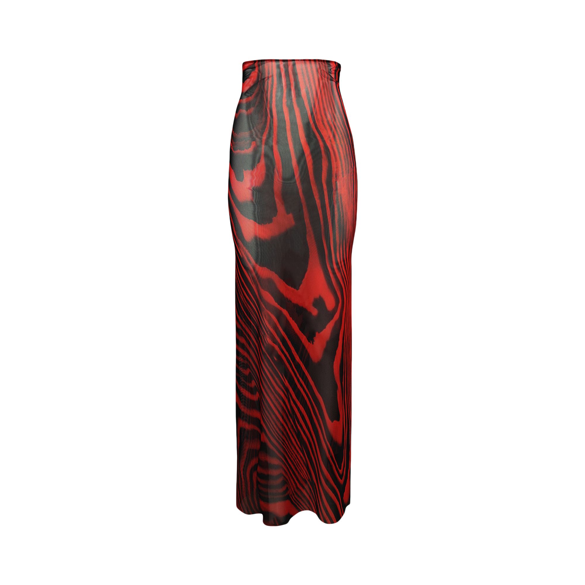 Pre-owned David Koma Printed Mesh Maxi Skirt 'red/black' | Women's Size 6