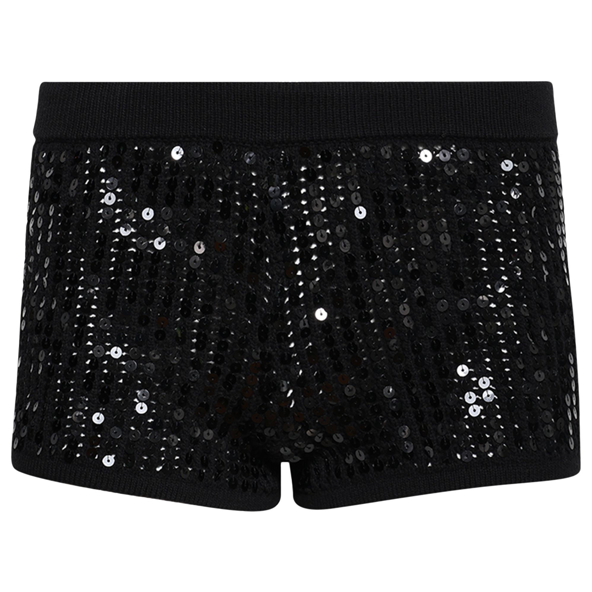 Pre-owned David Koma Sequin Embr Knit Shorts 'black' | Women's Size L